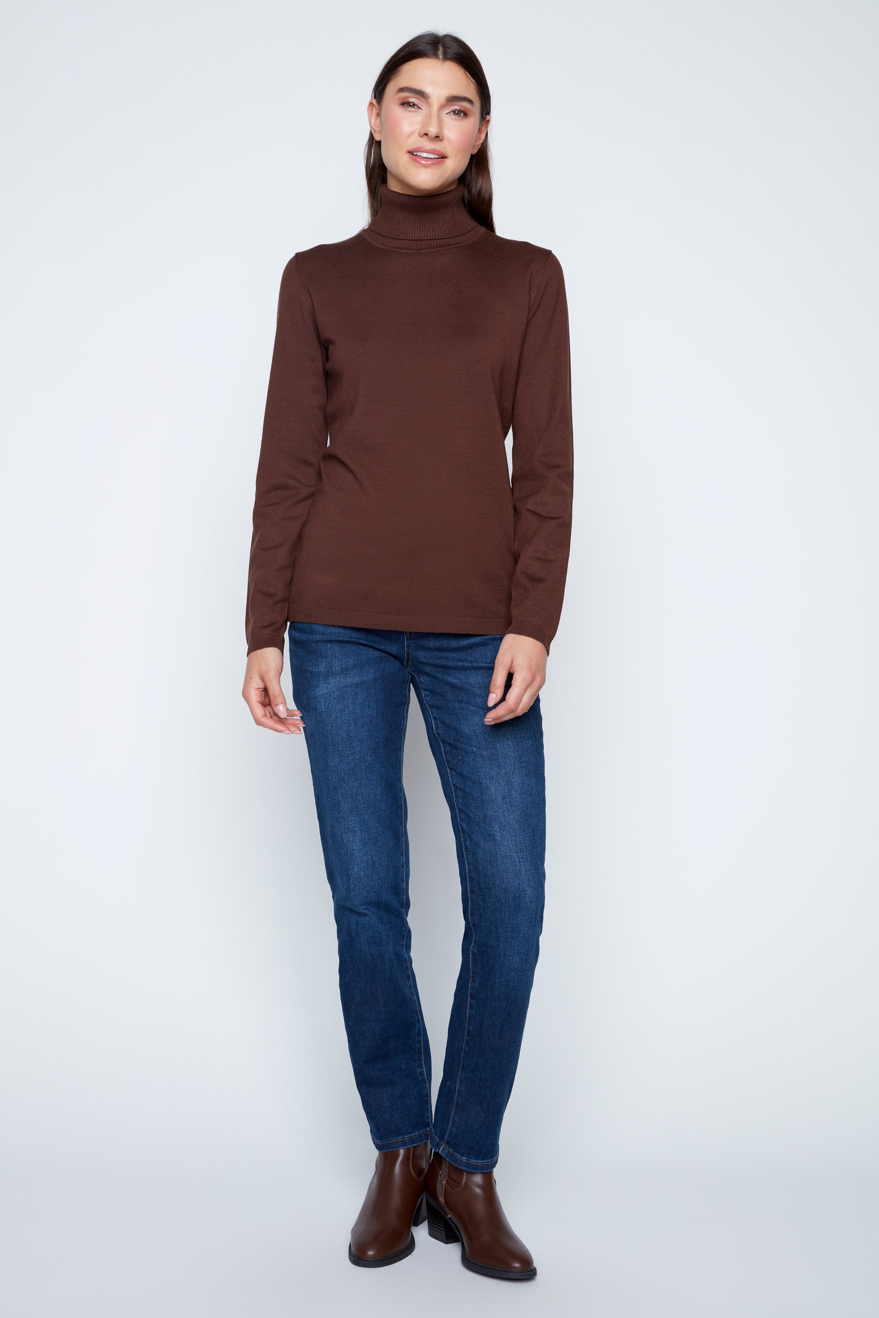Solid turtleneck sweater