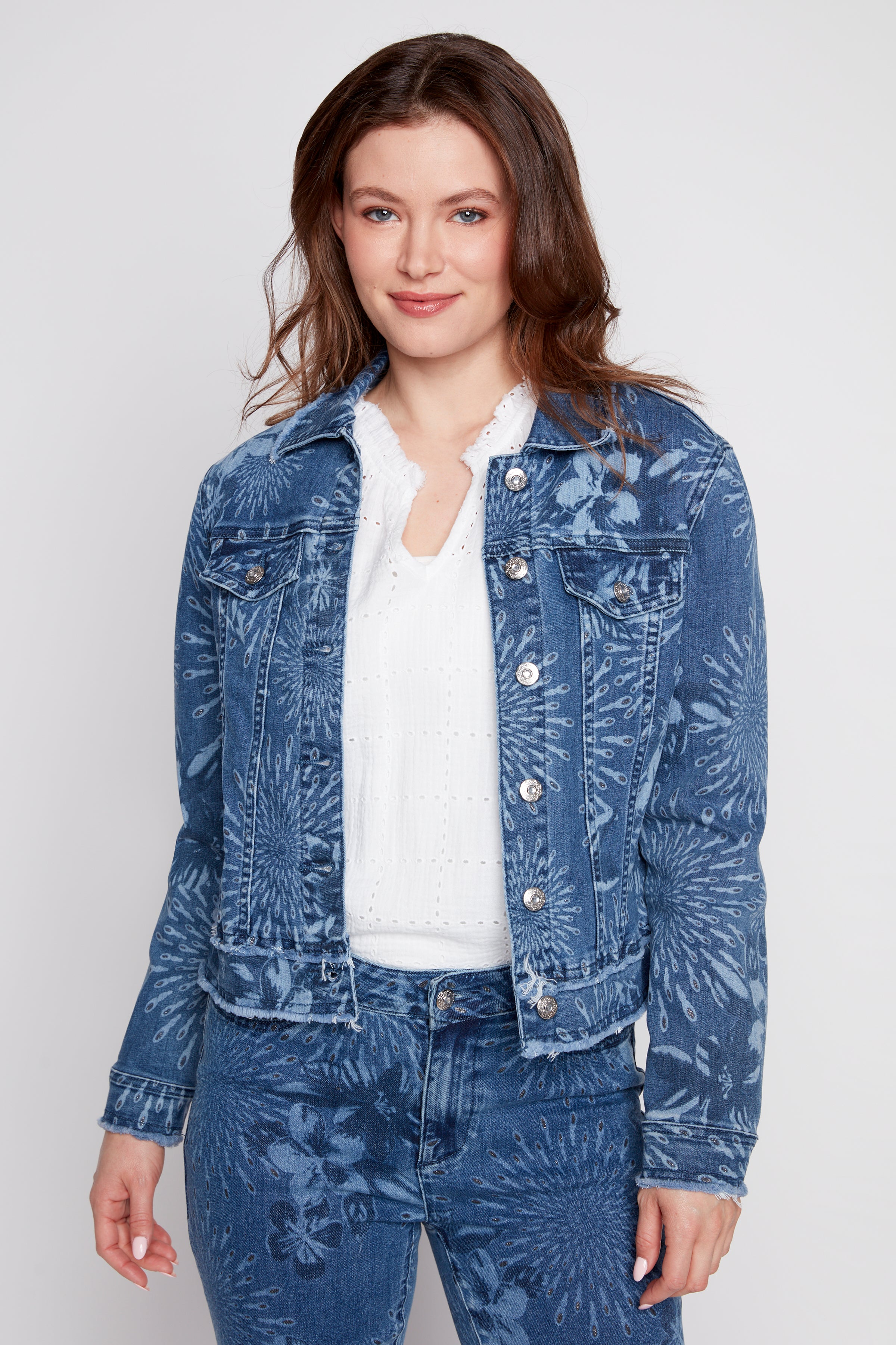 Printed jean jacket