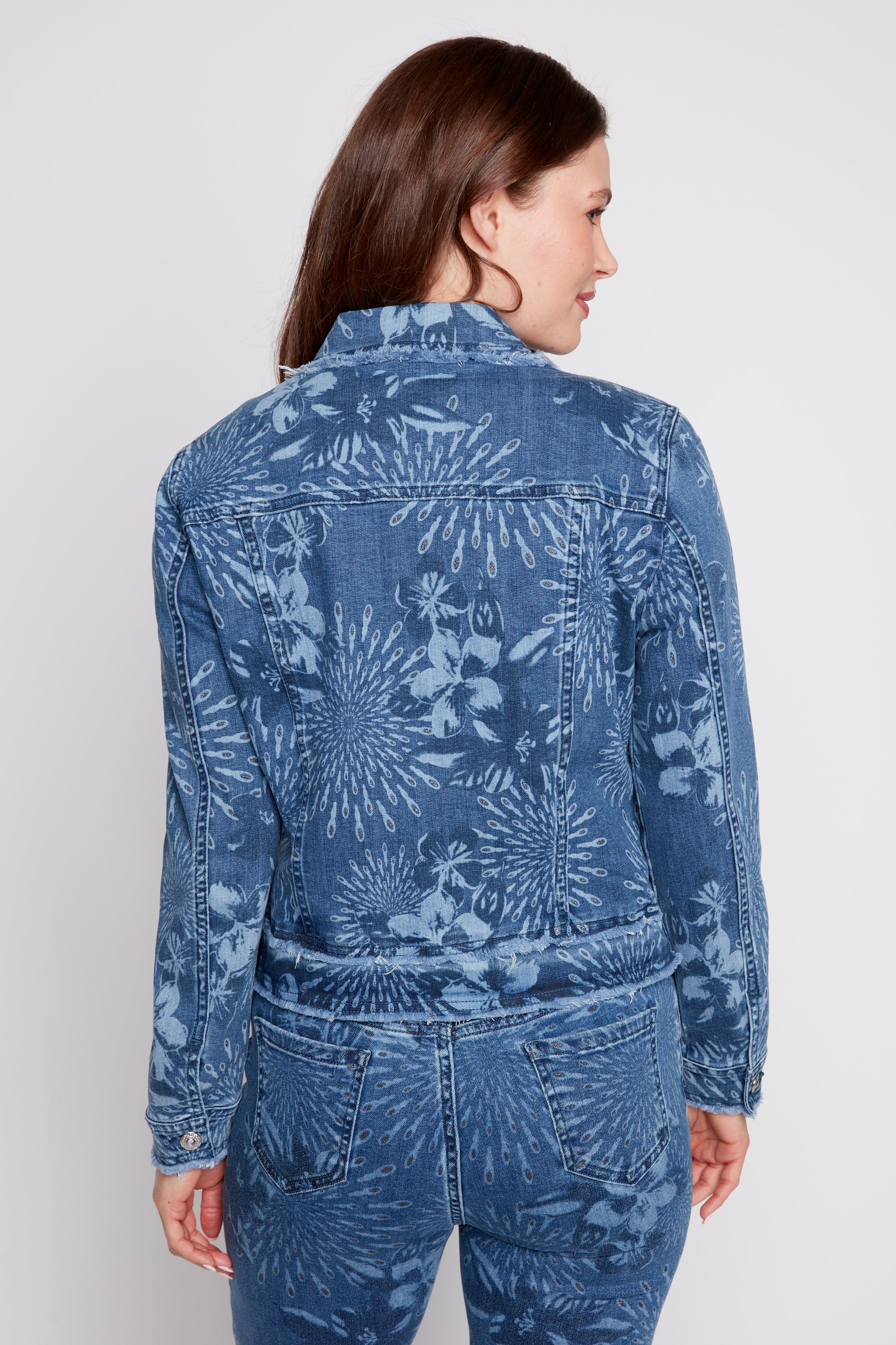 Printed jean jacket