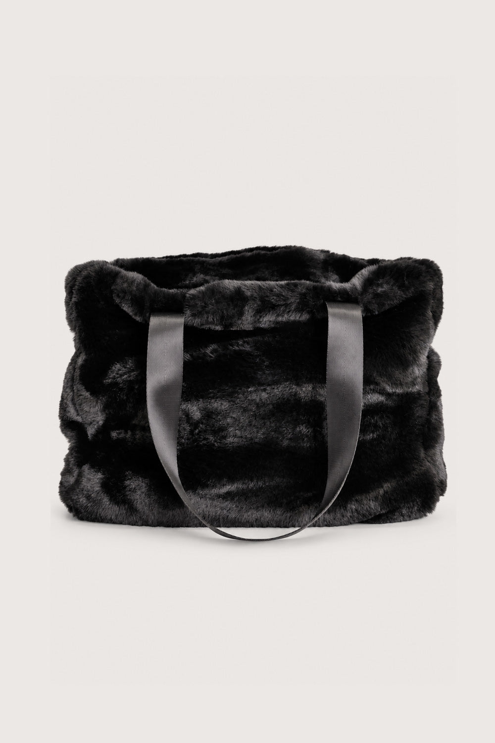 Faux Fur Tote Bag with Contrast Straps