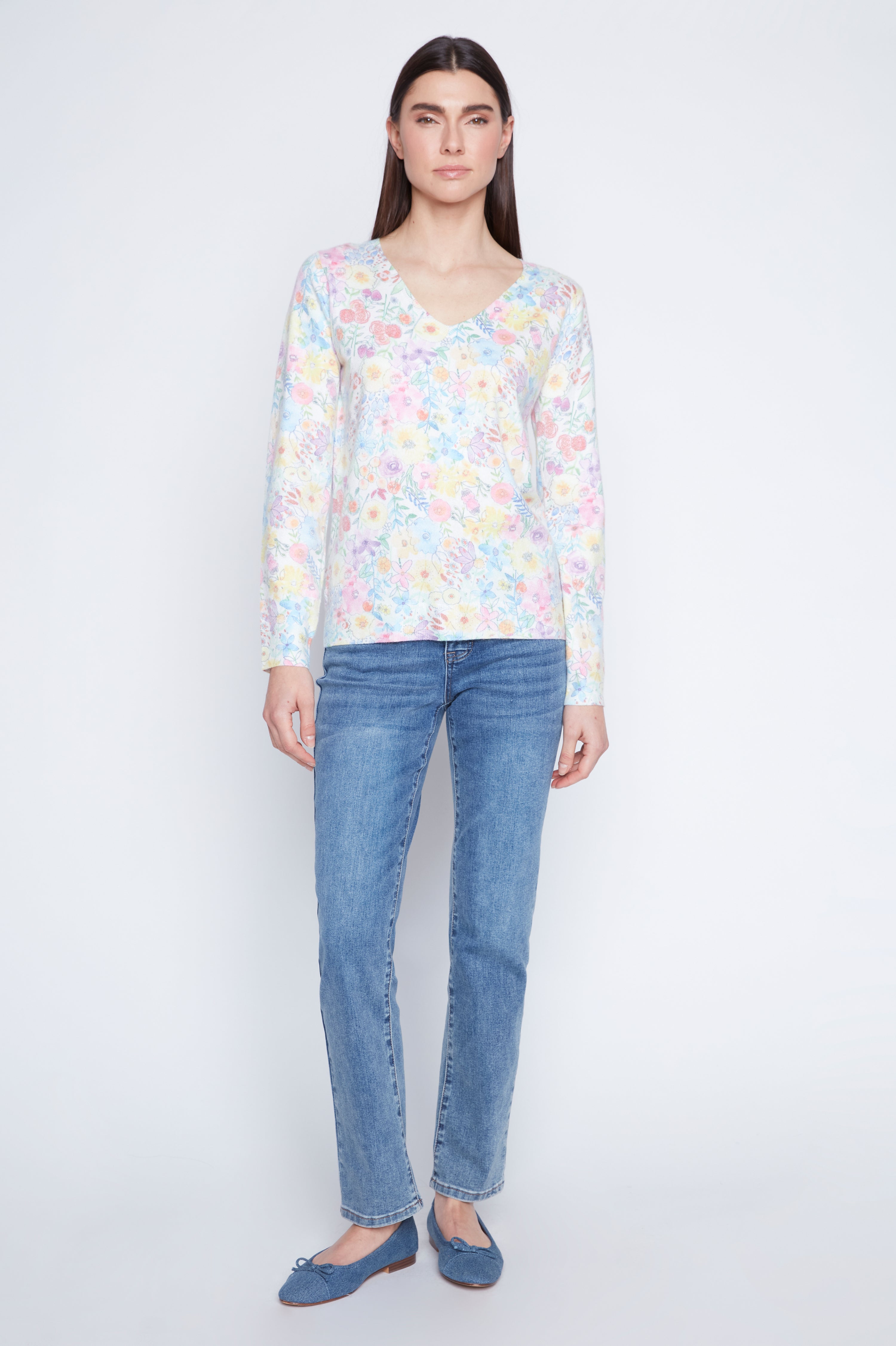 Spring flower design sweater