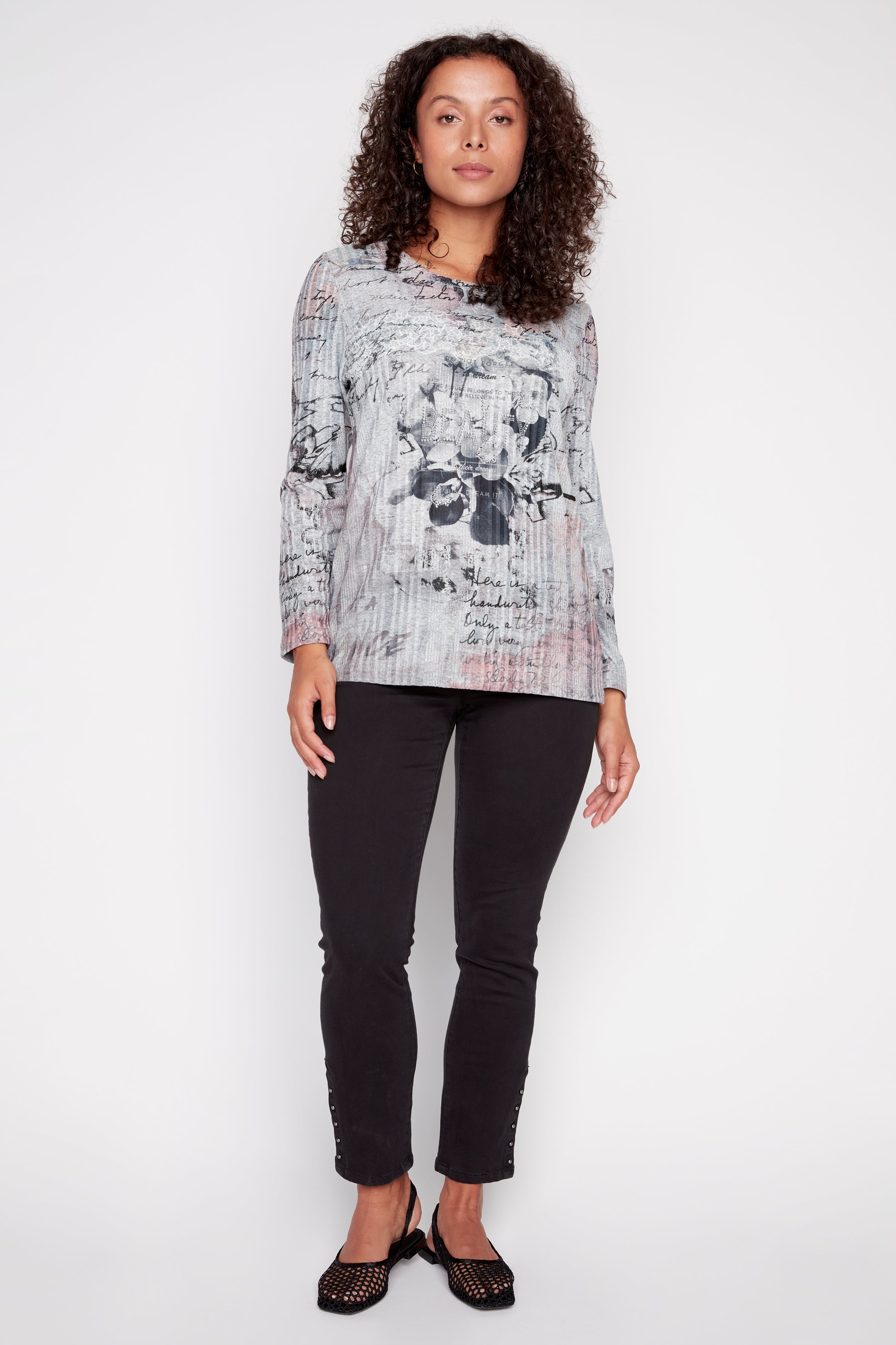 Abstract print tunic top