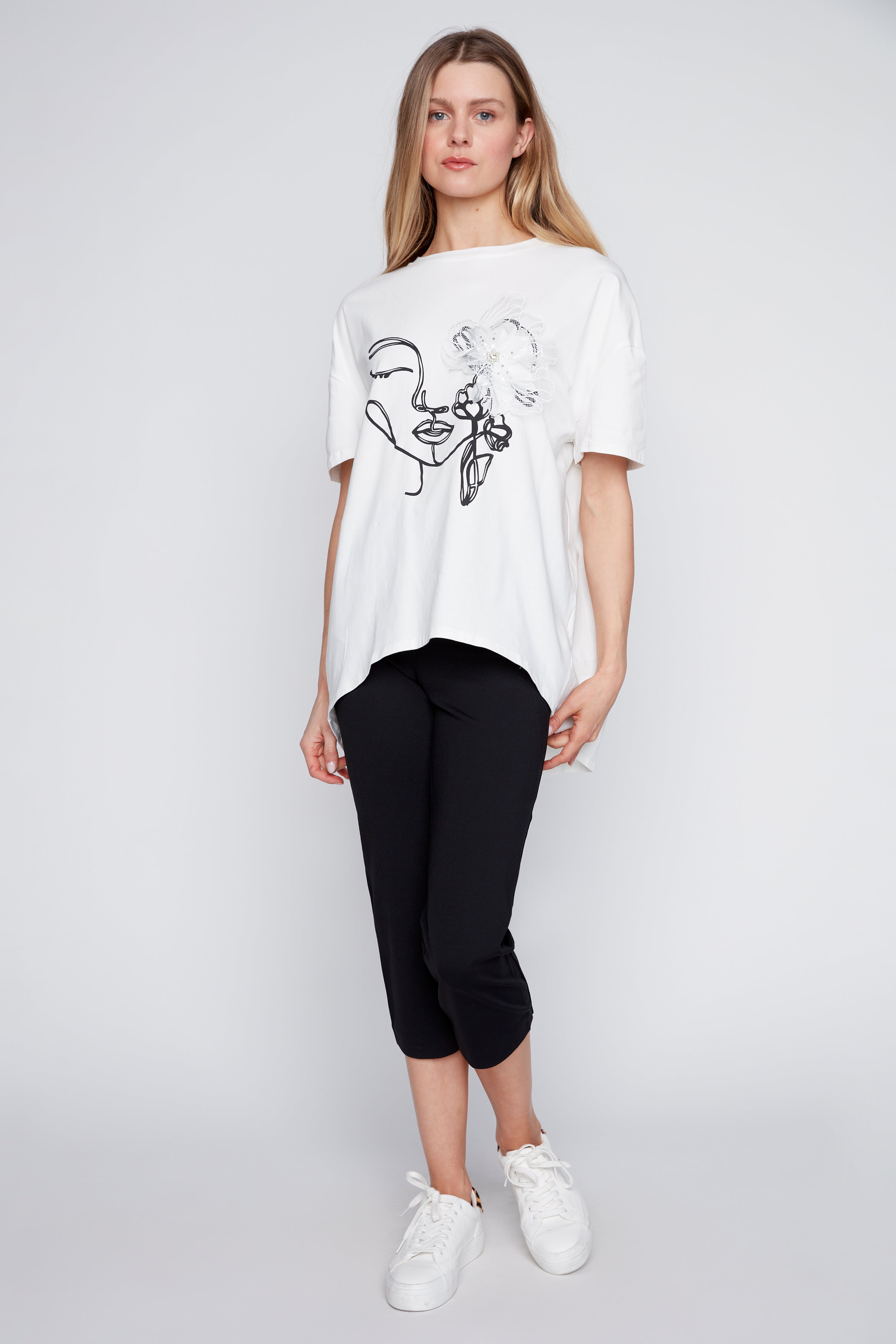 Portrait print cotton t-shirt