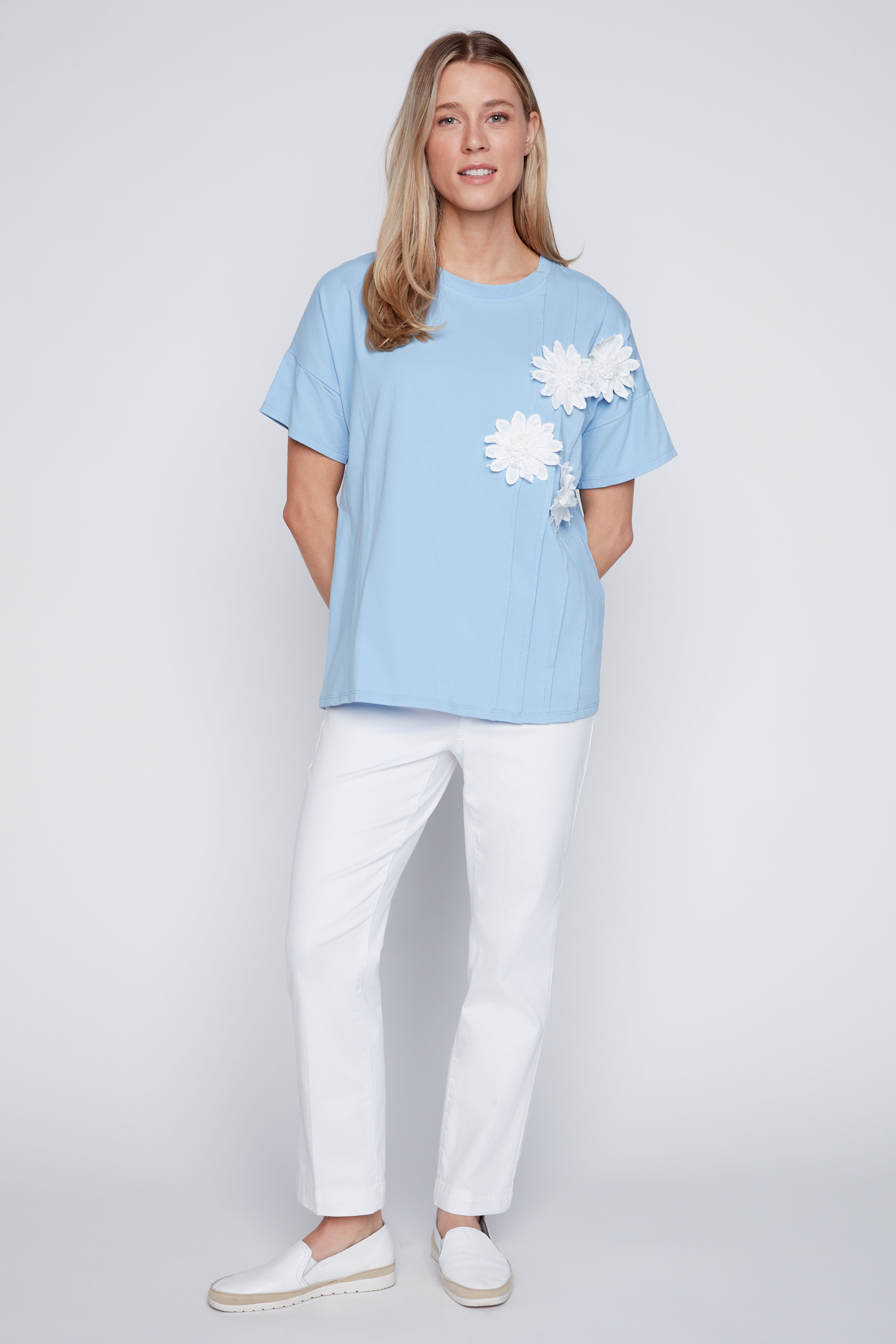 Crochet flowers t-shirt