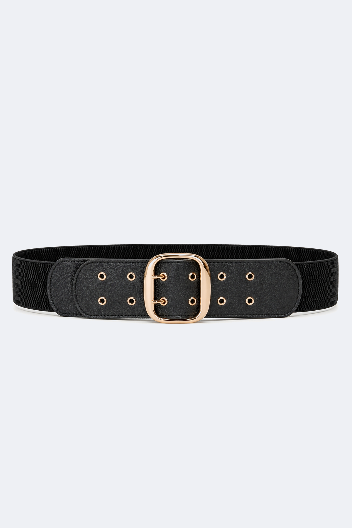 Wide gold buckle belt