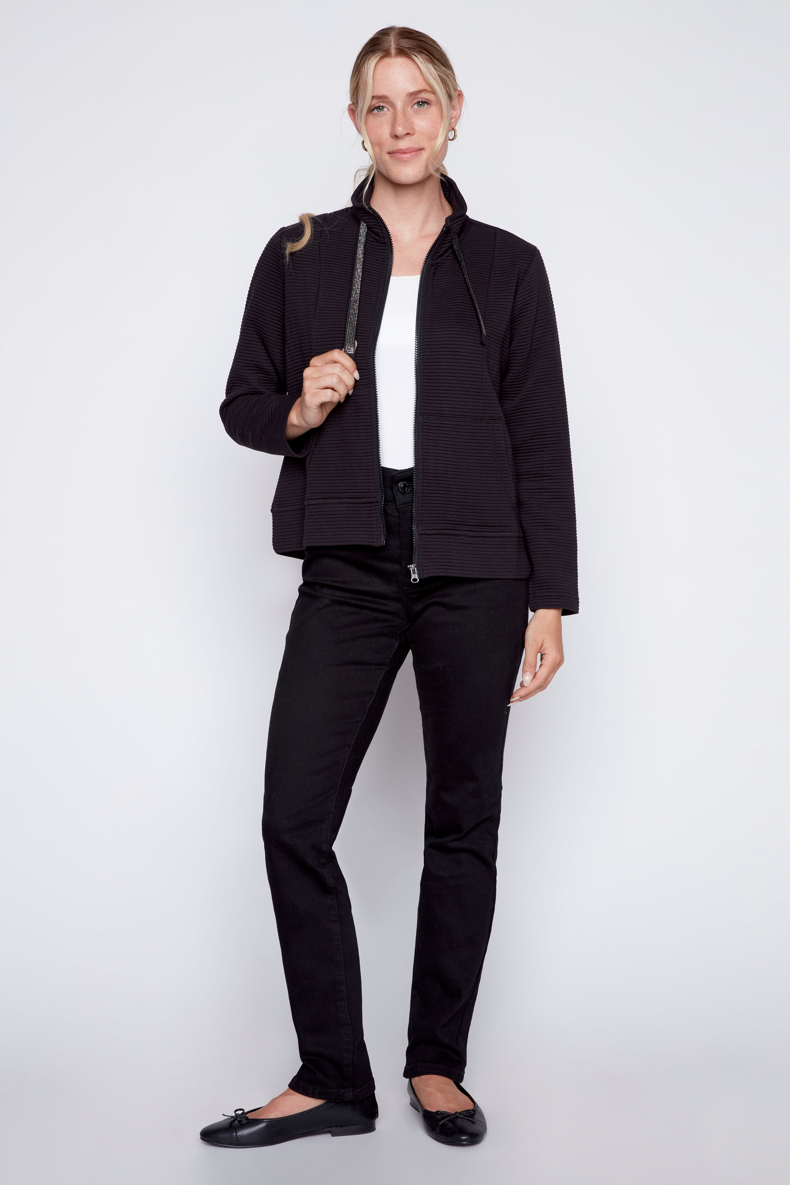 Ottoman knit jacket