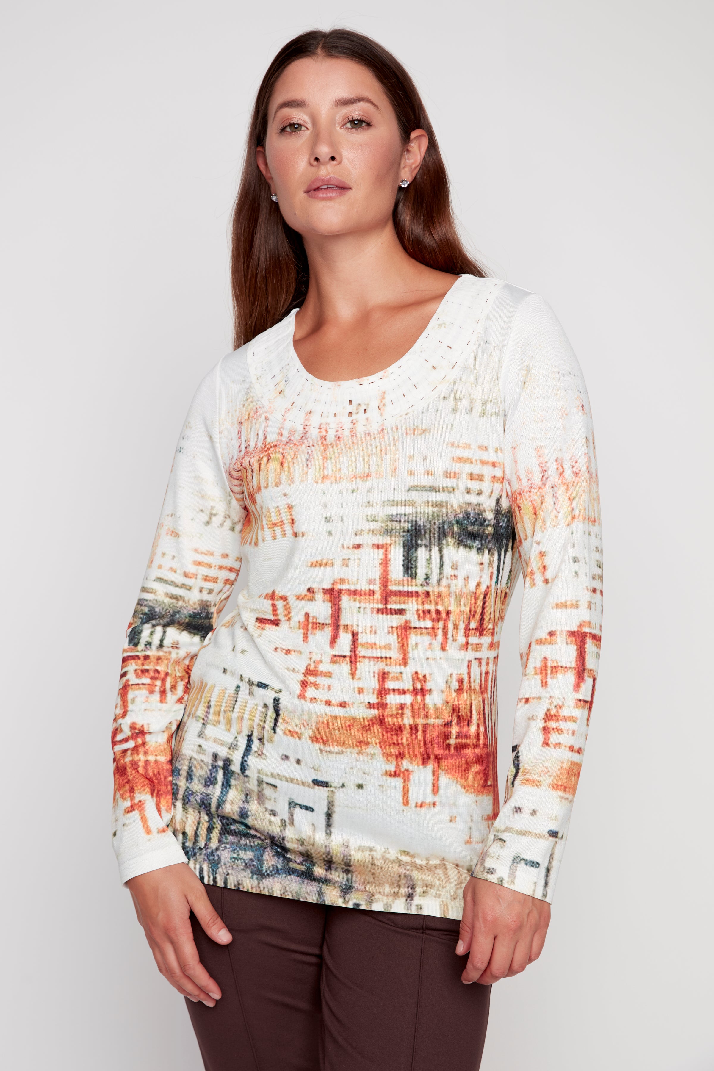 Abstract design knit top