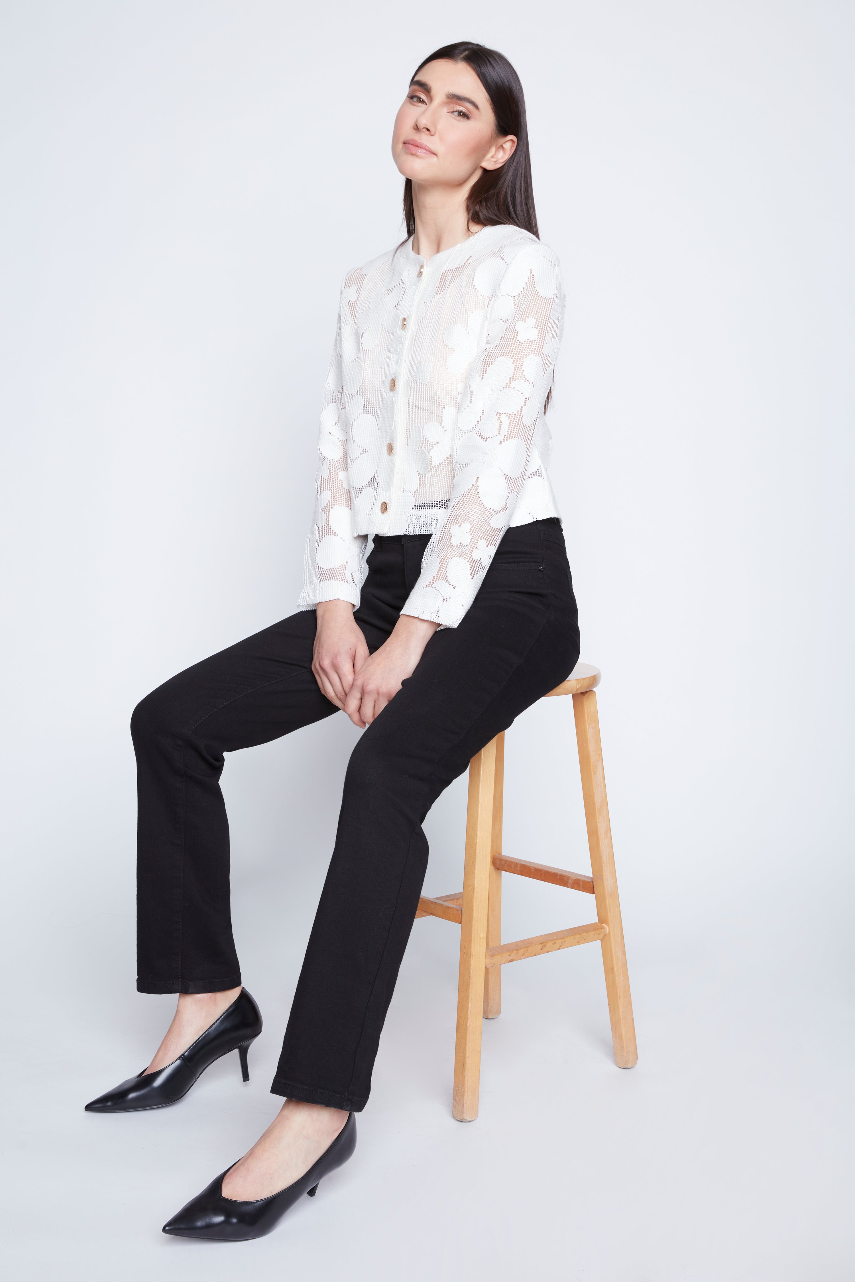 Crochet floral jacket