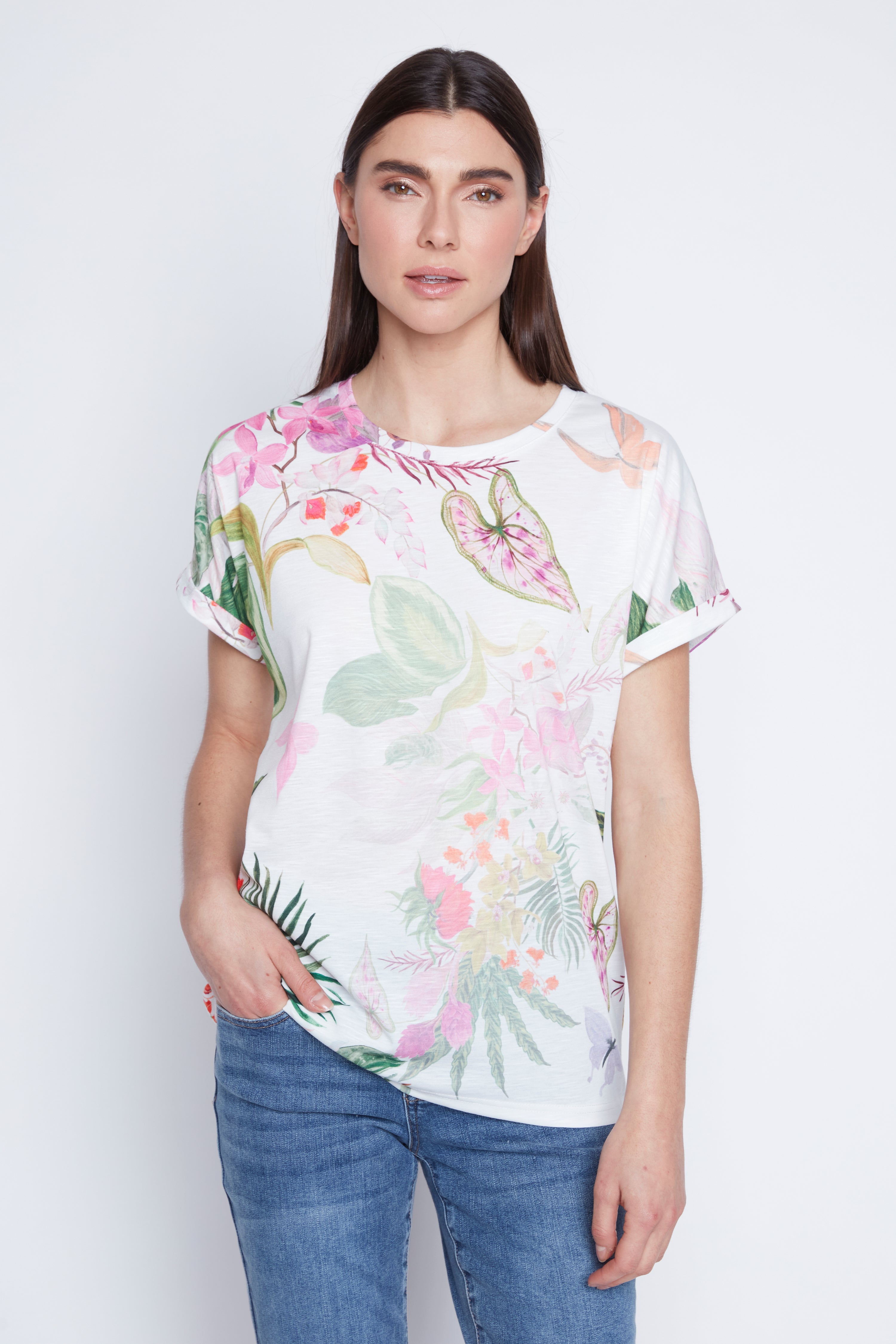 Tropical print t-shirt