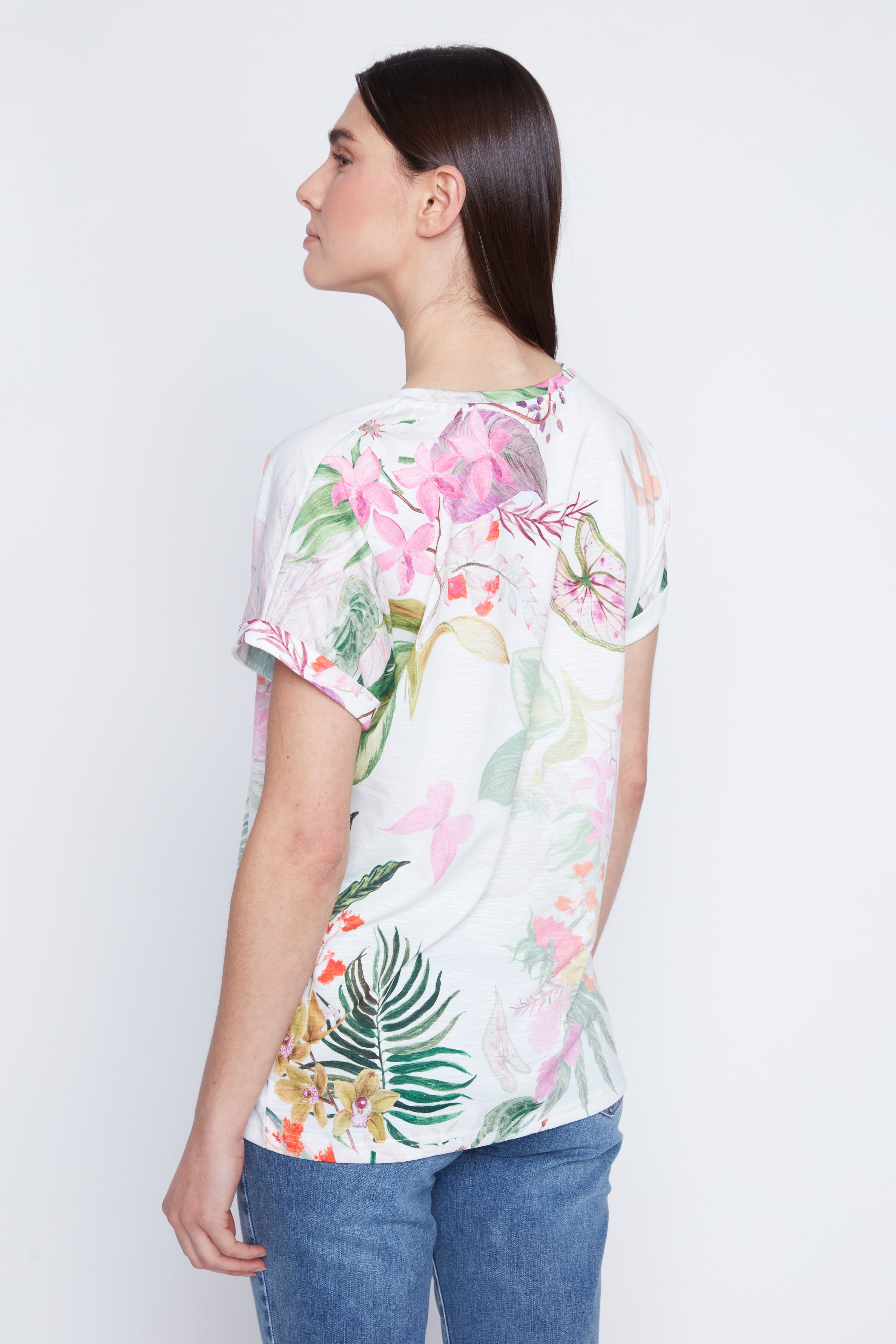Tropical print t-shirt