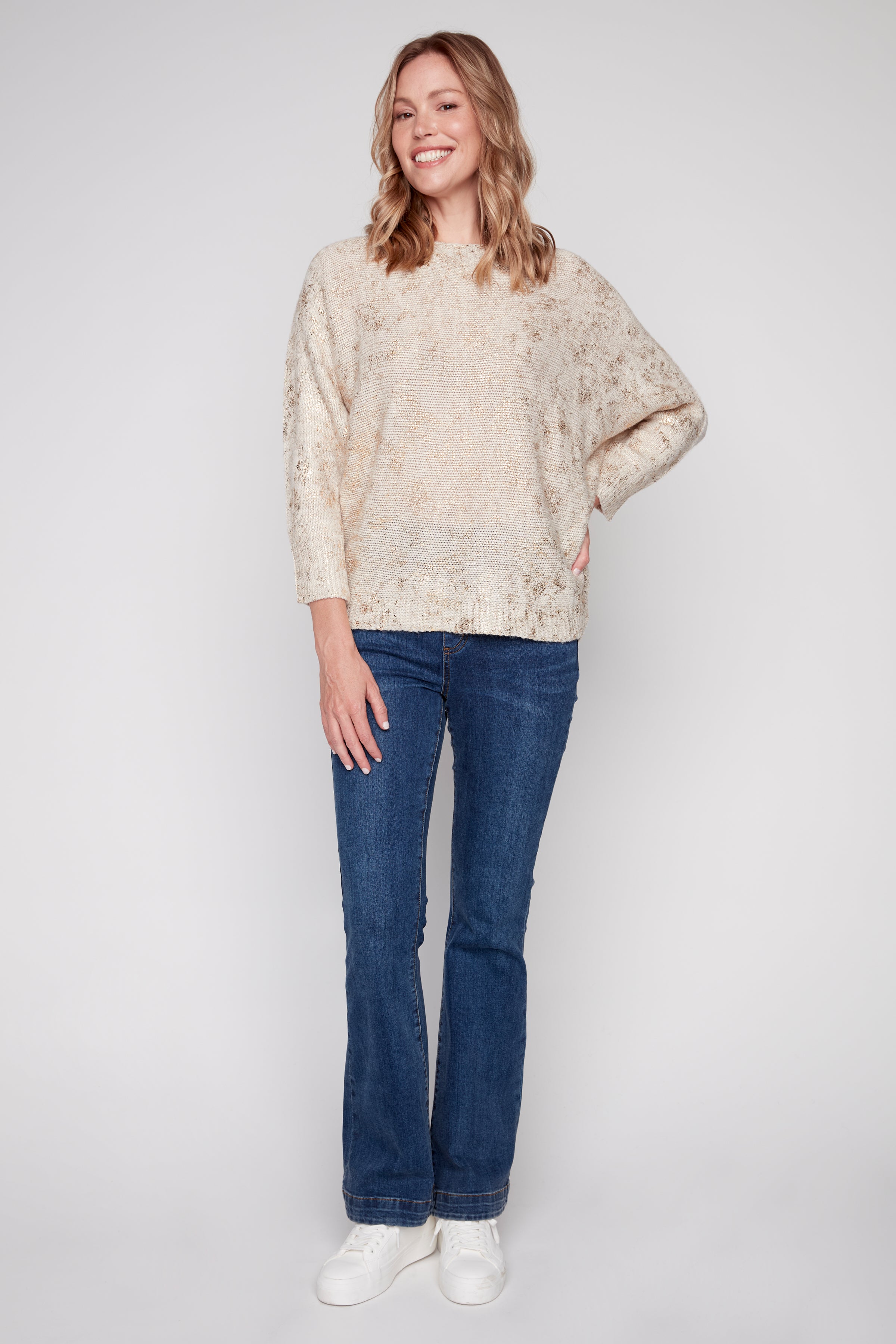 Gold foil detail sweater