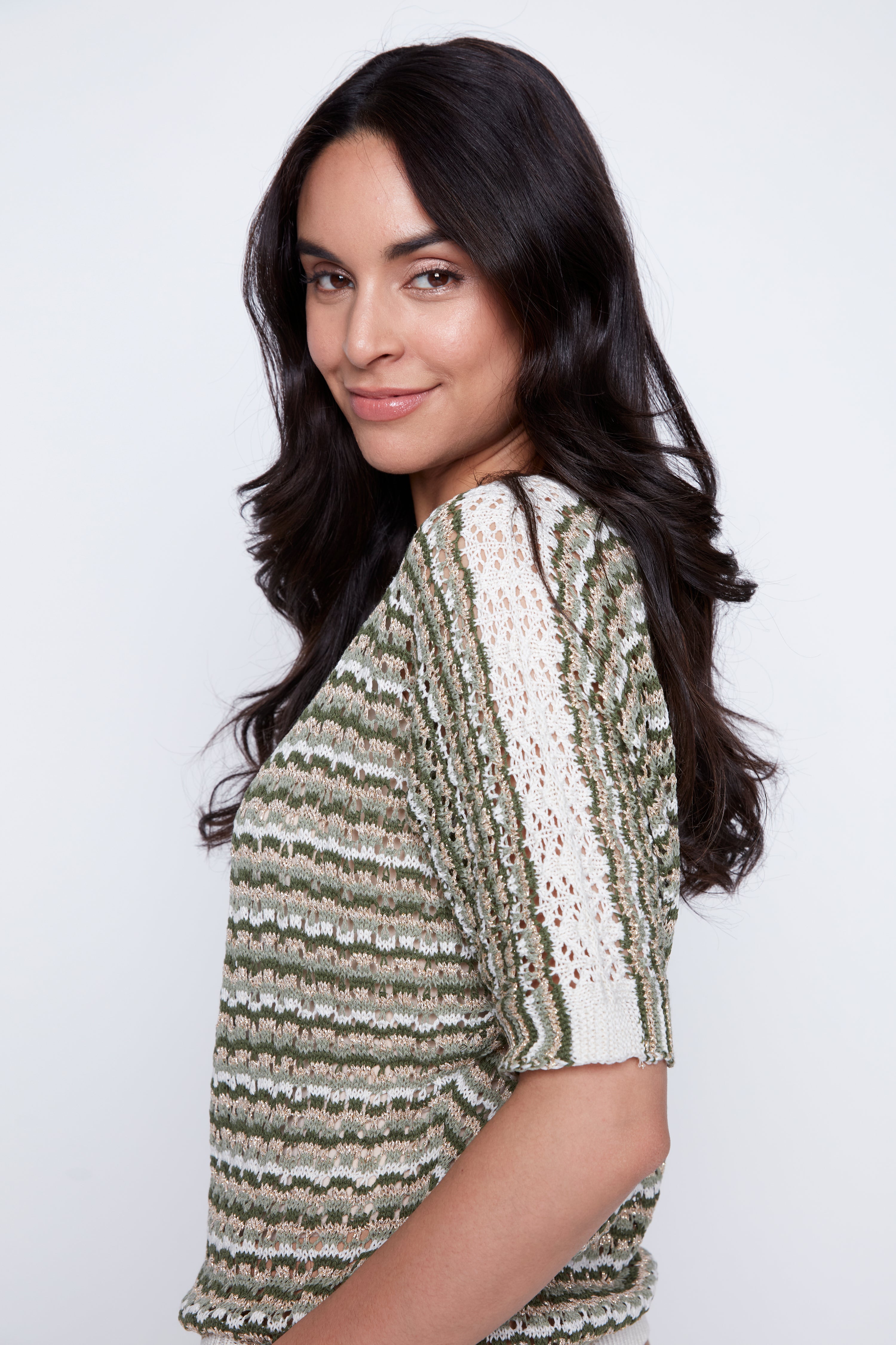 Stripe crochet sweater