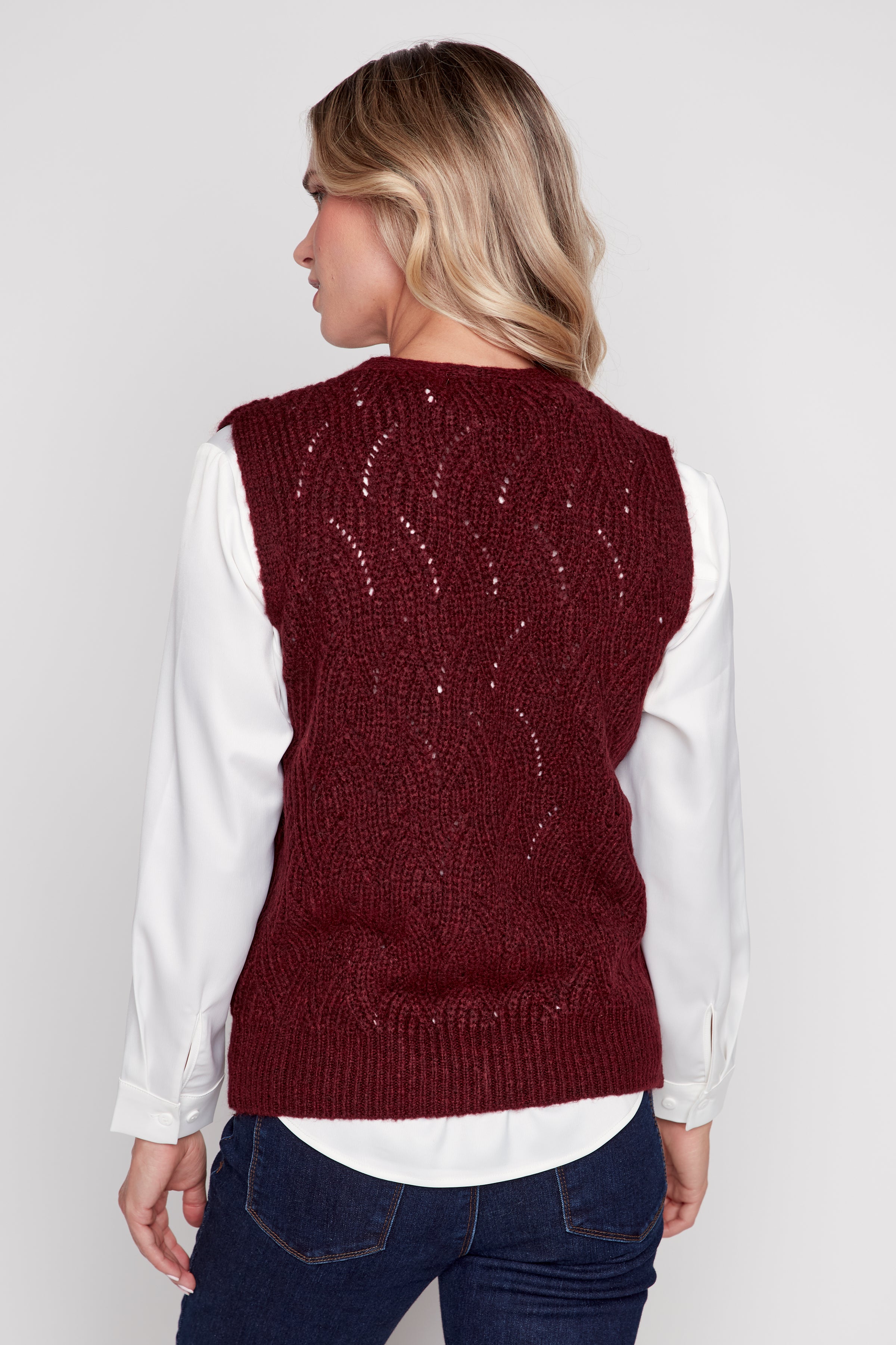 Button front sweater vest