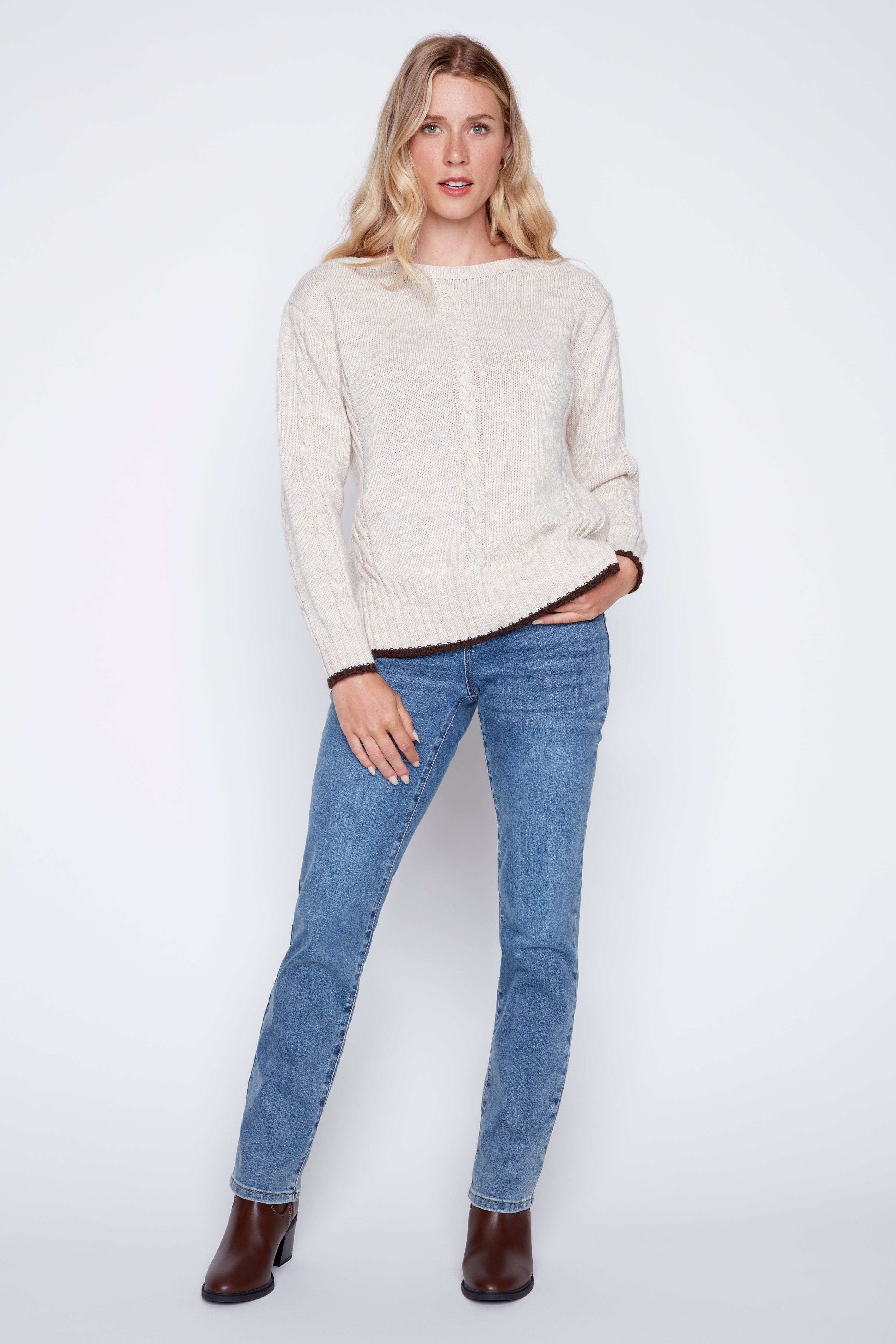 Cable detail sweater
