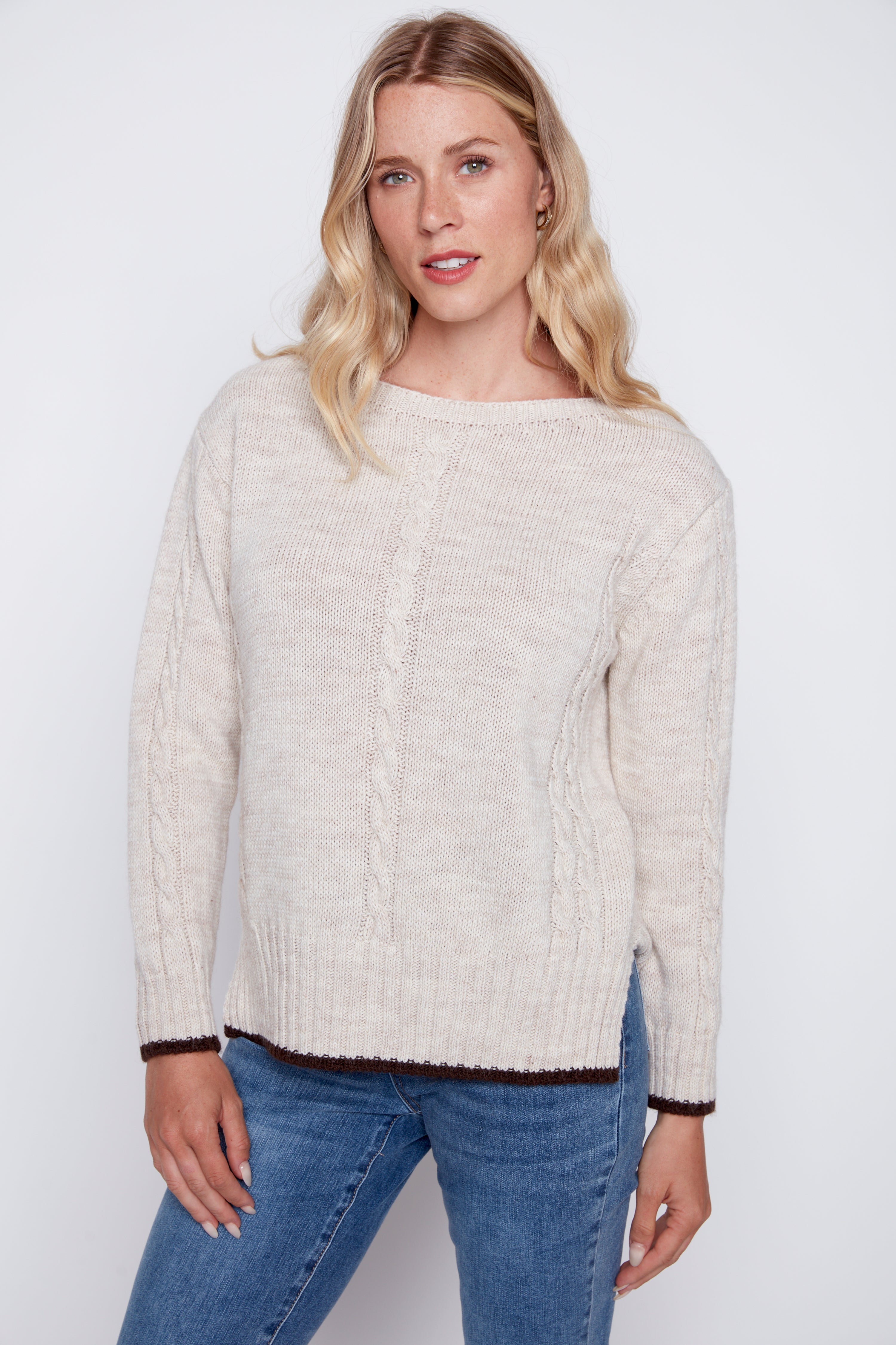 Cable detail sweater