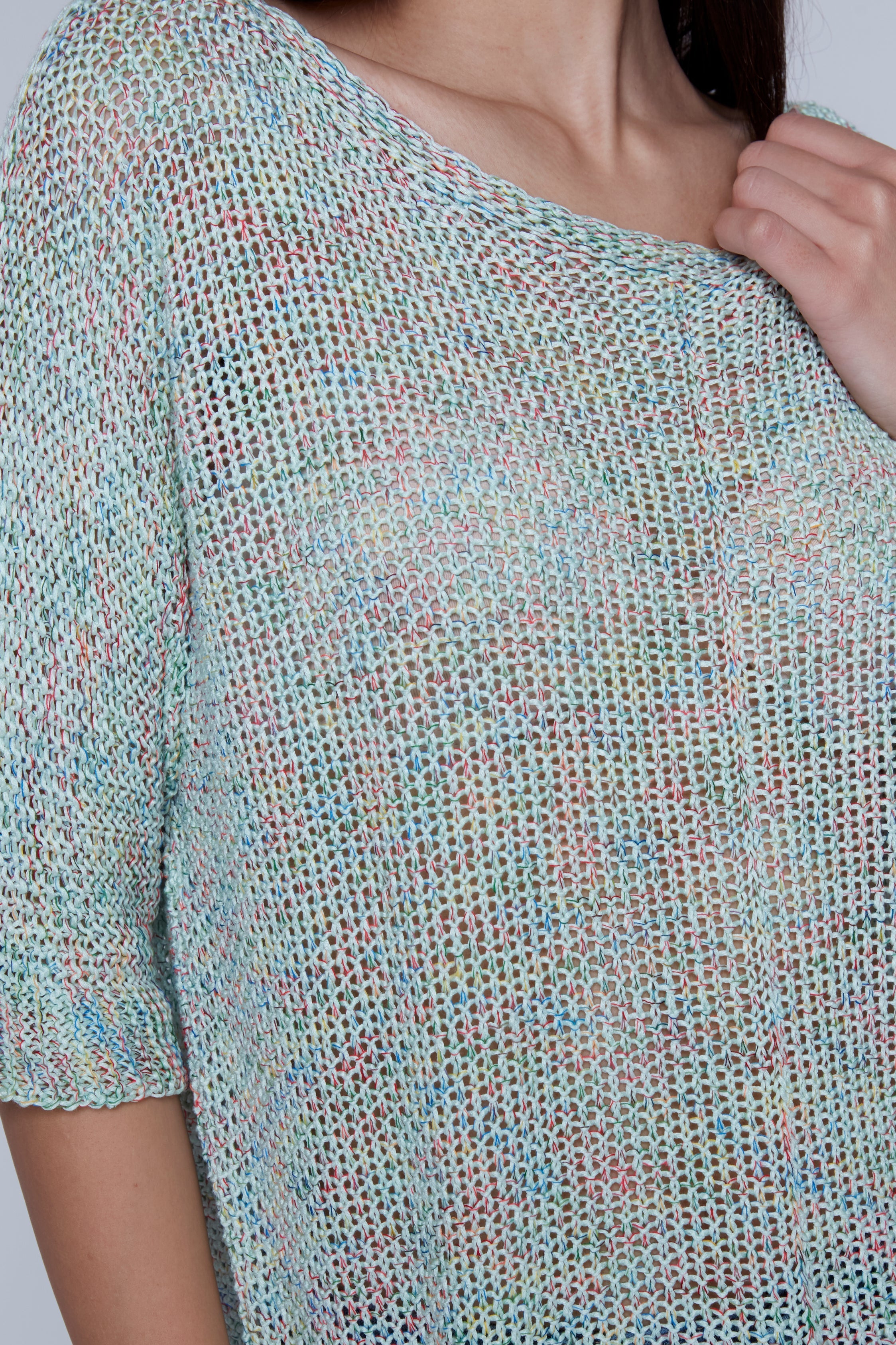 Melange crochet sweater