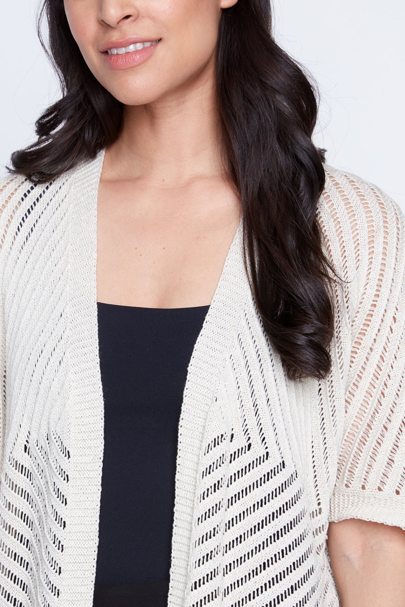 Cotton open stitch cardigan