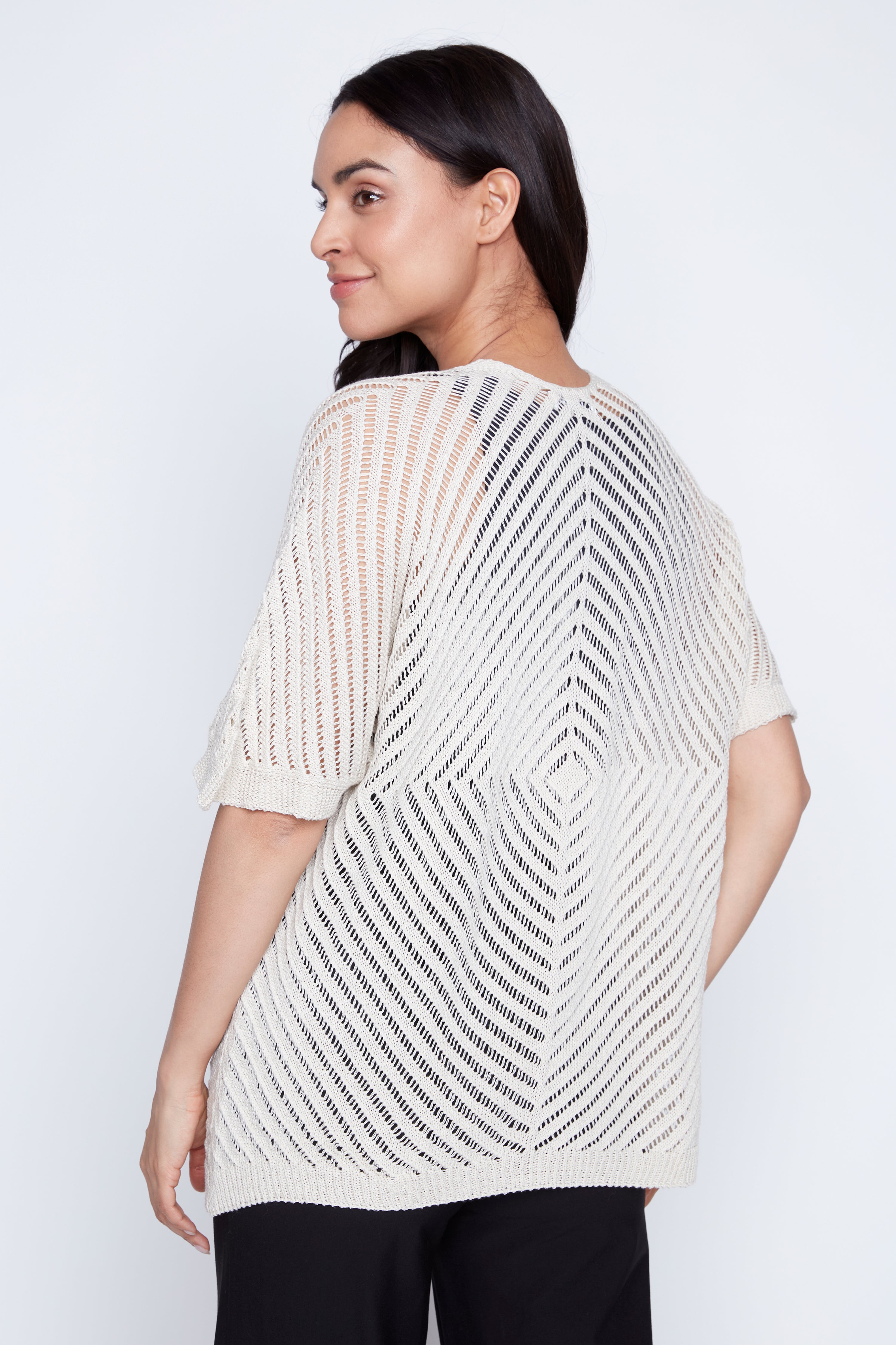 Cotton open stitch cardigan