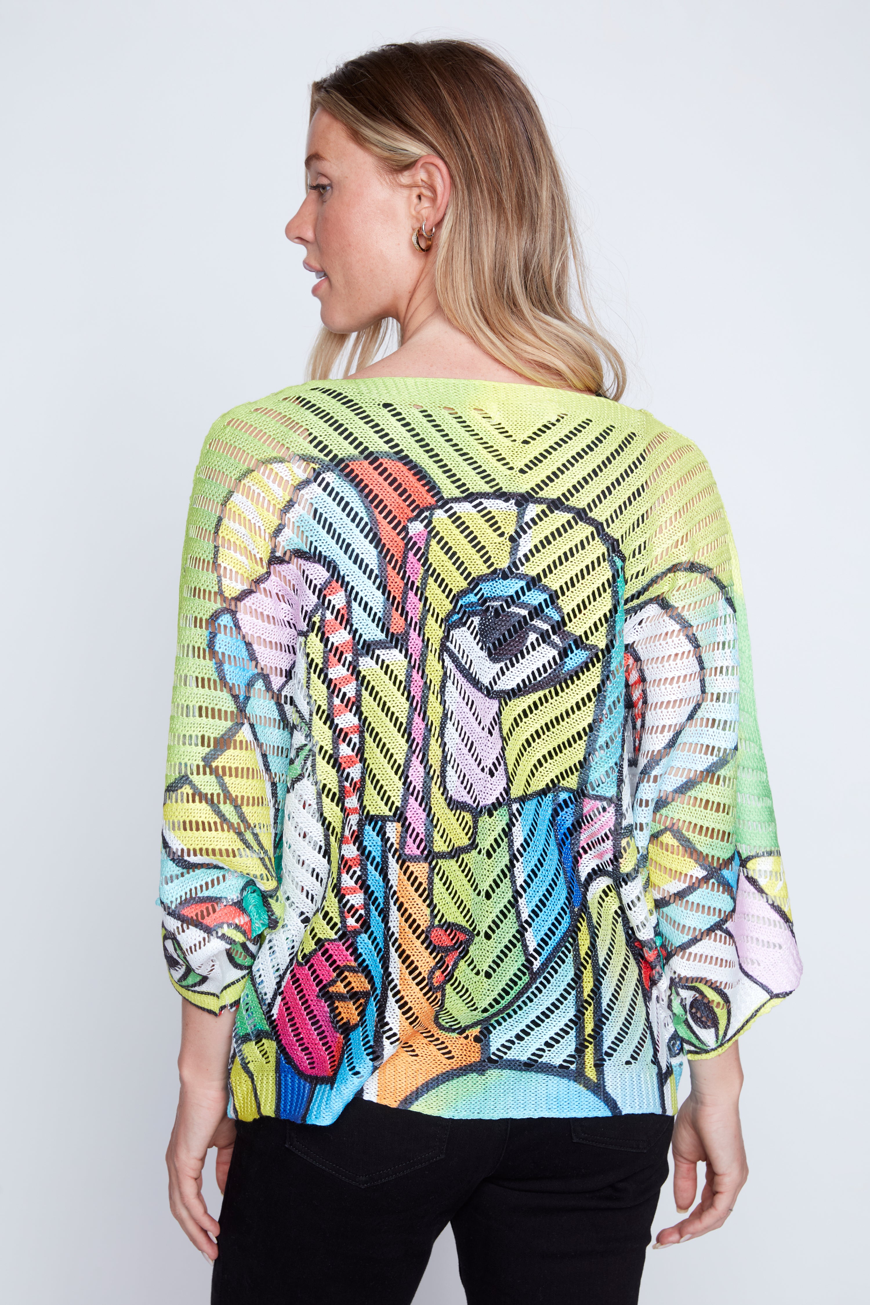 Picasso print crochet top