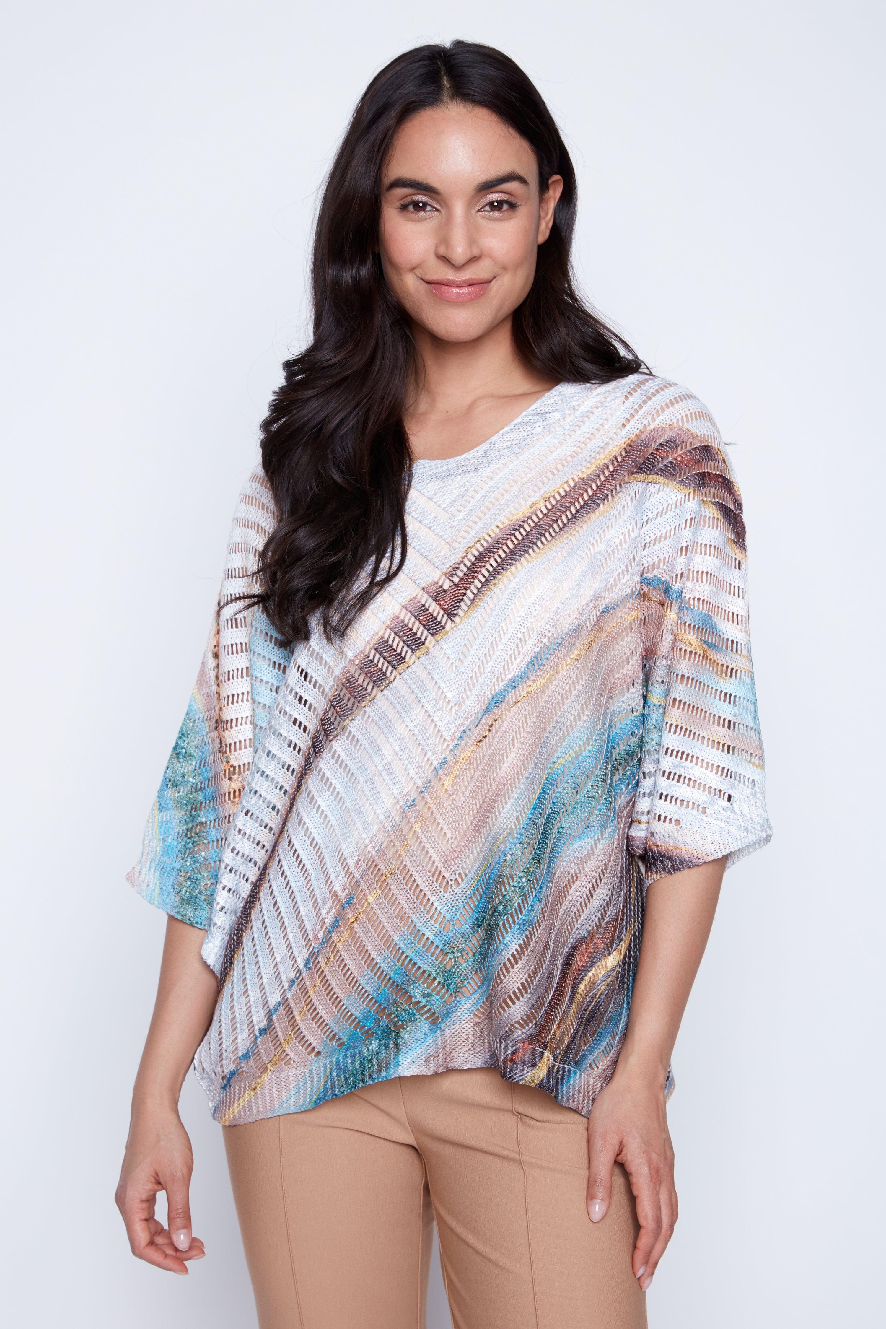 Marble print crochet top