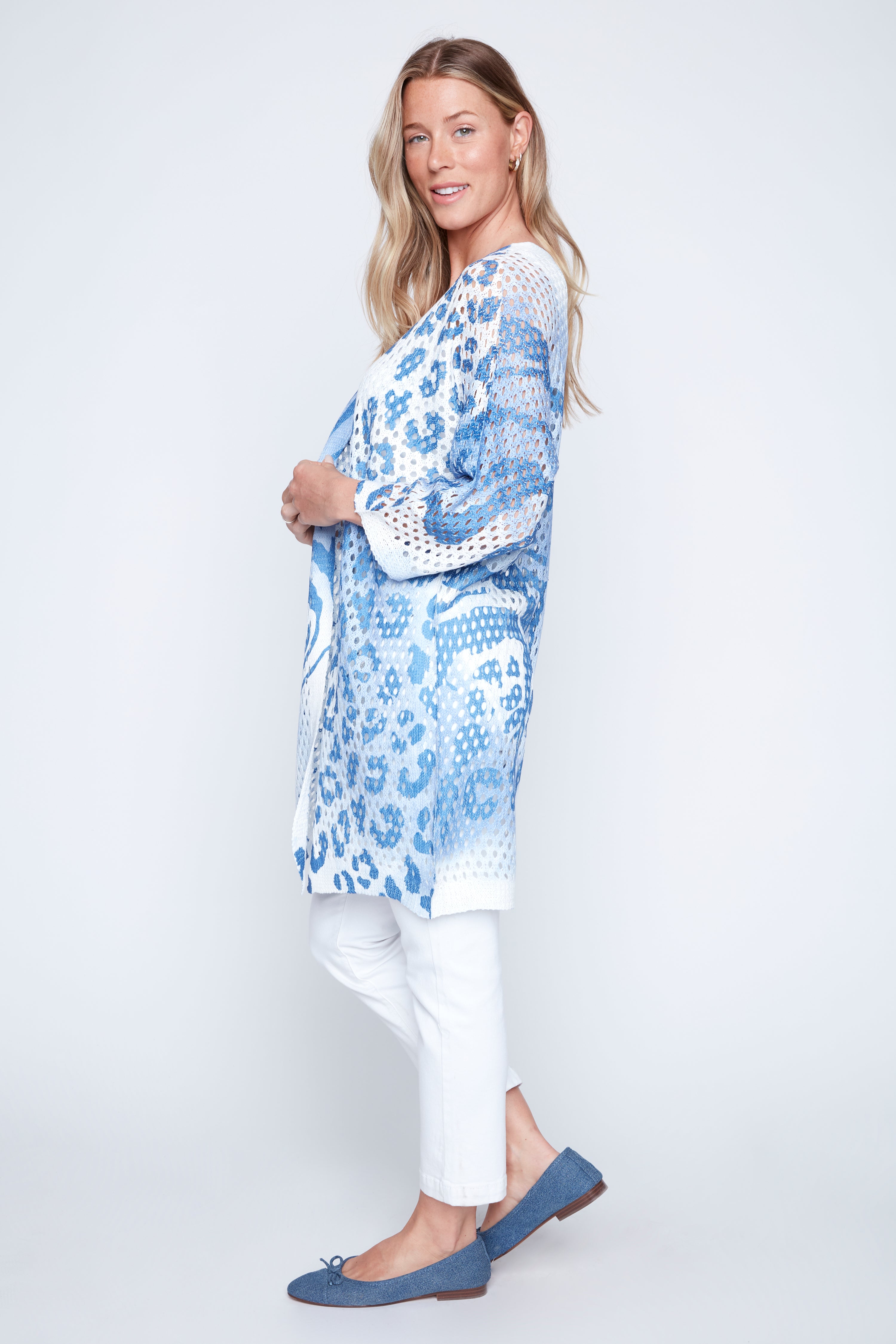 Animal print crochet cardigan