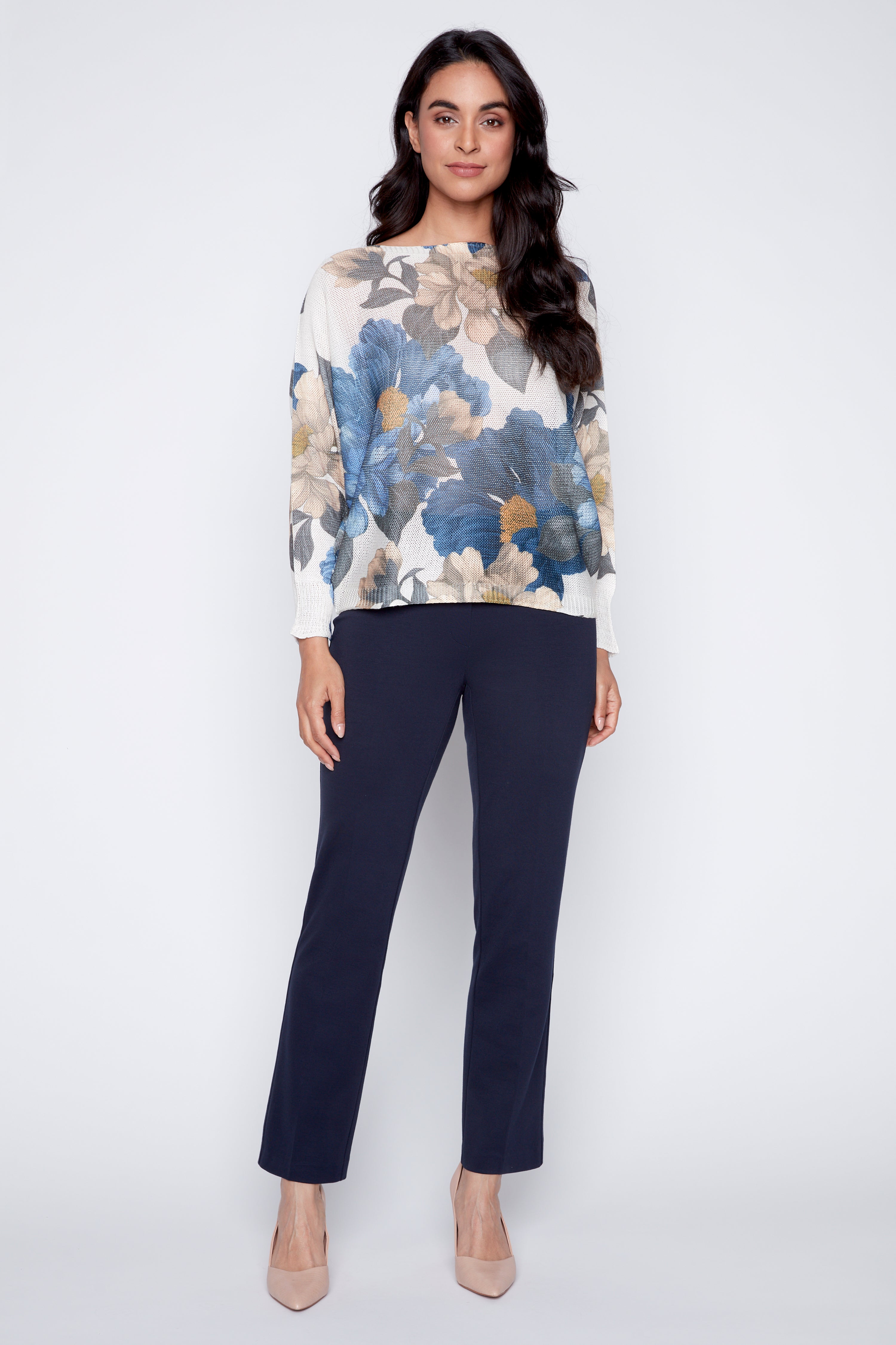 Floral print sweater