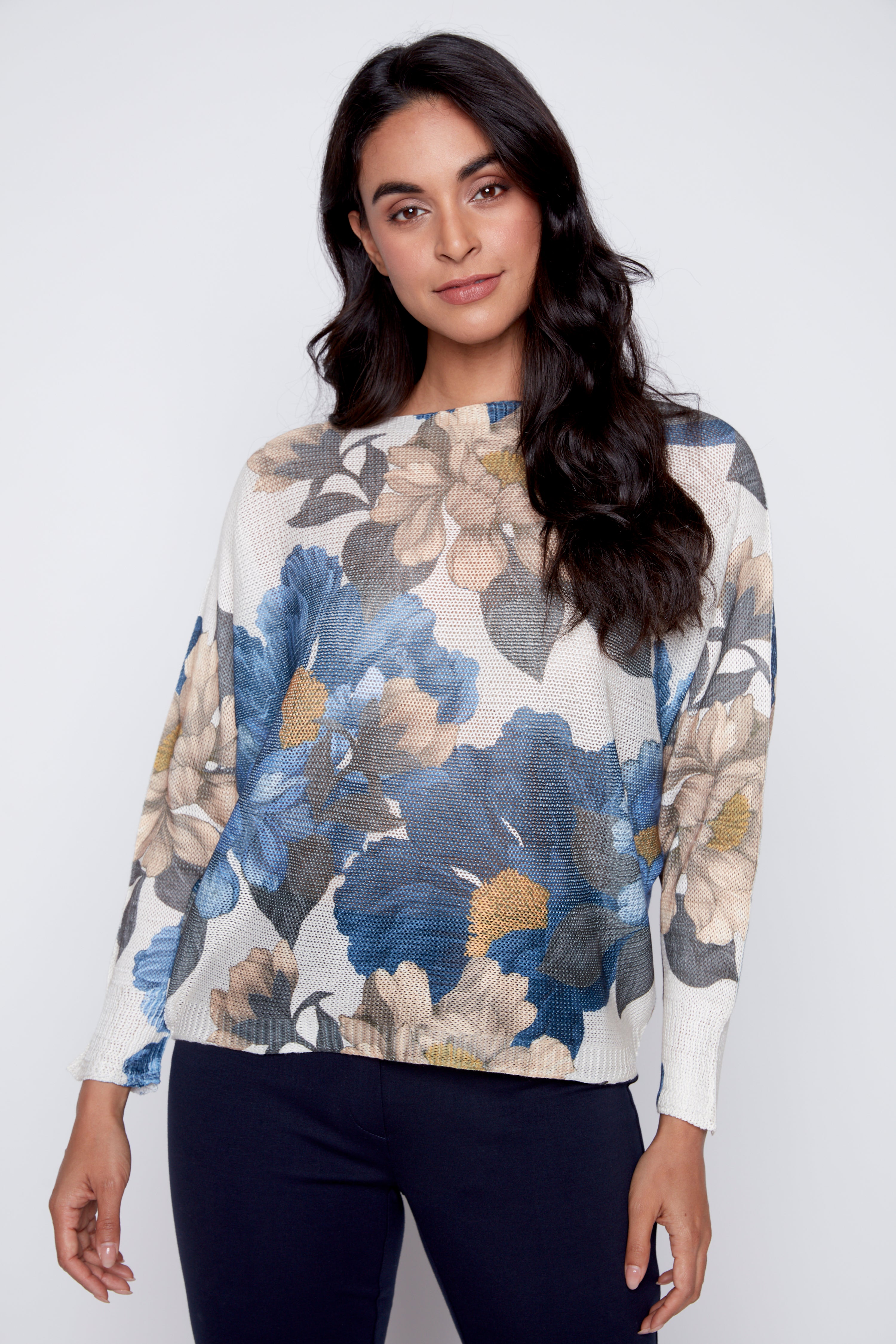 Floral print sweater