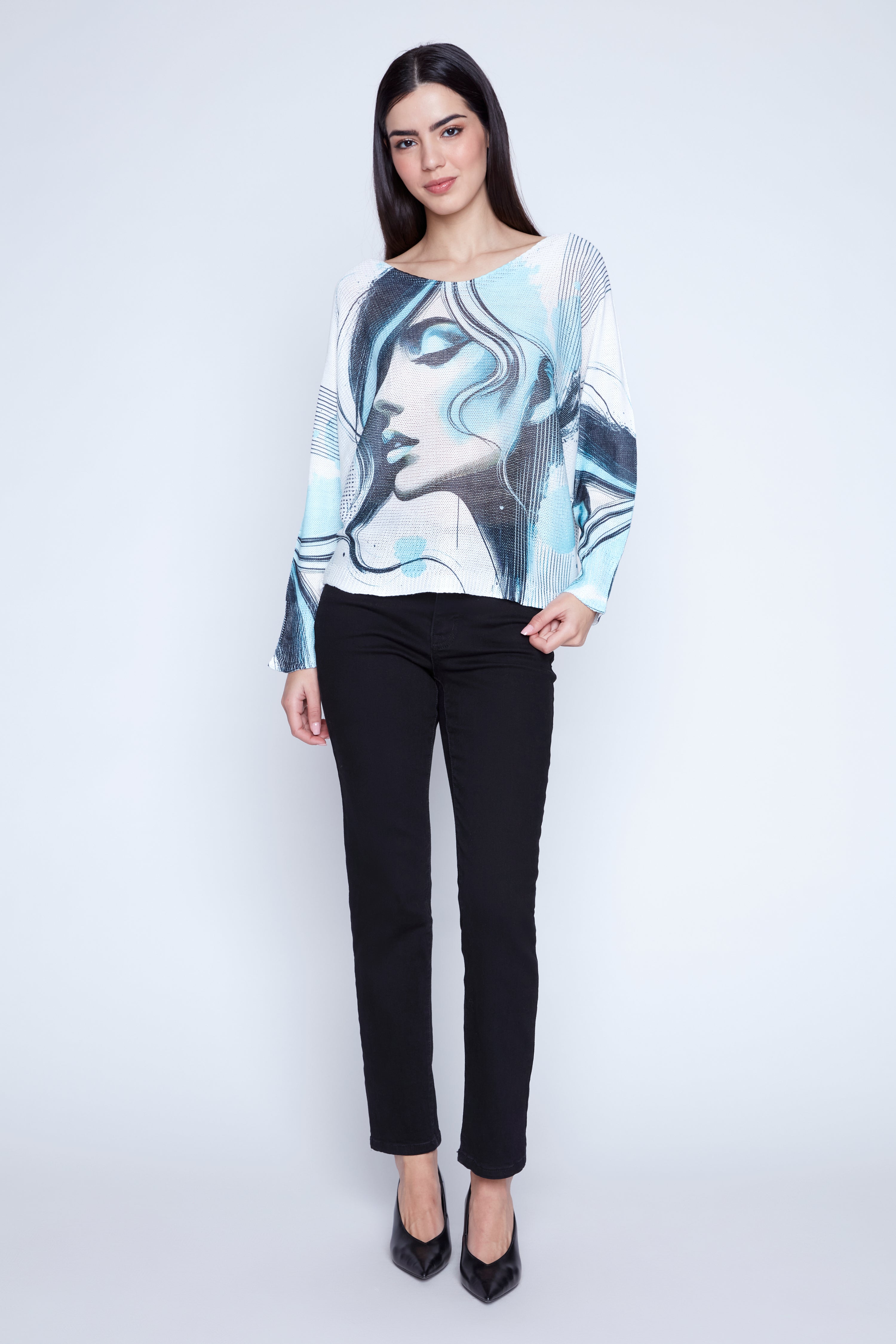 Le pull à imprimé portrait