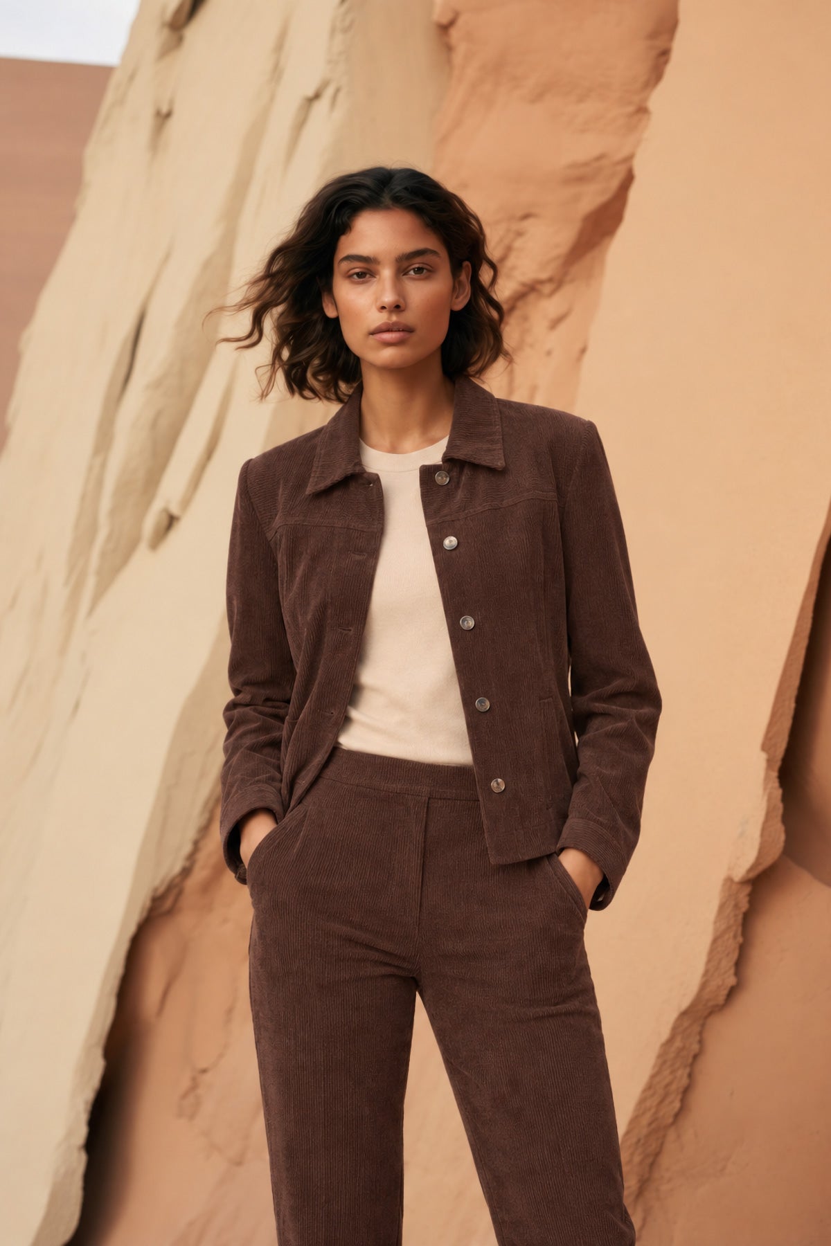 Corduroy Button Front Jacket