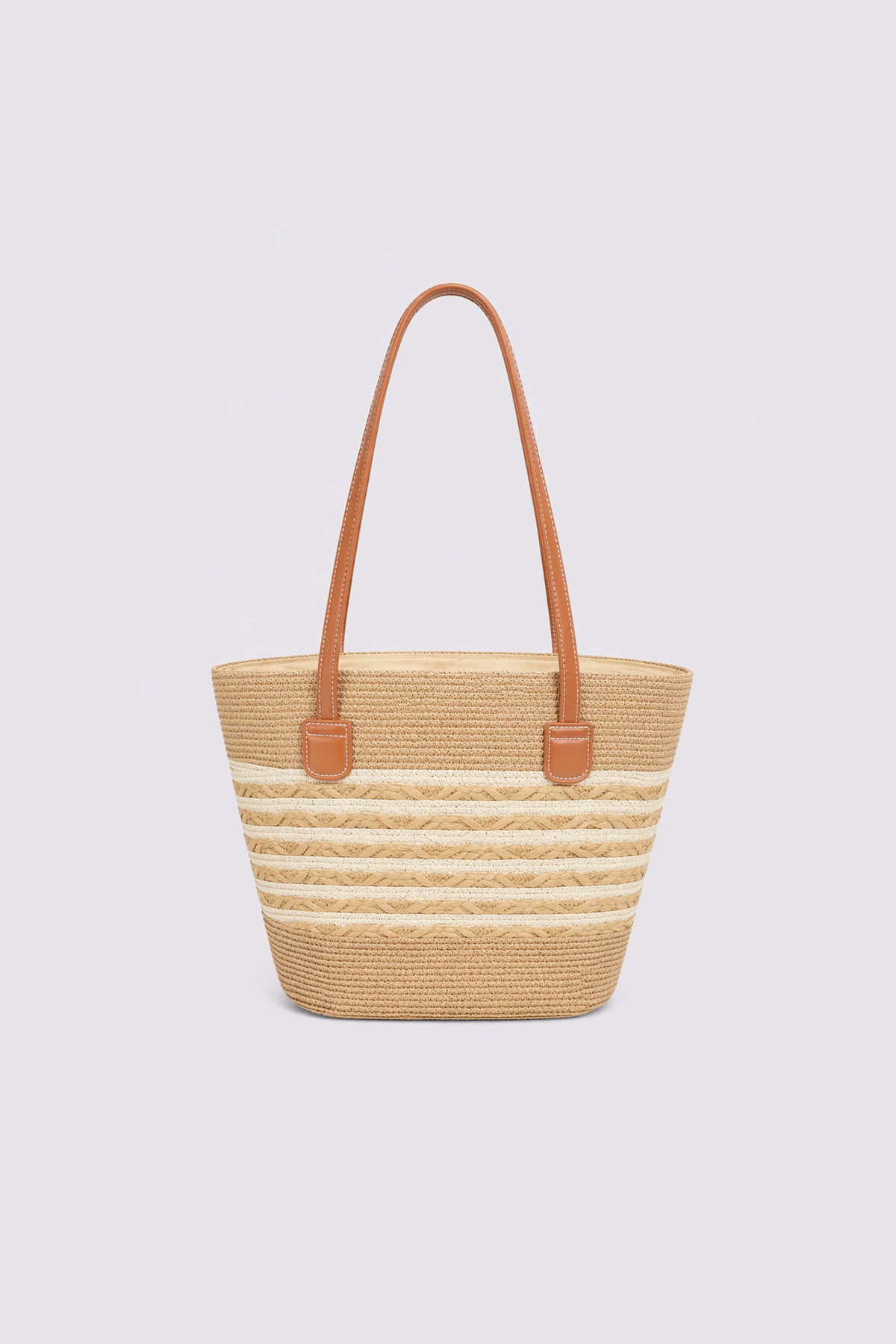 Le sac fourre-tout en paille texturée