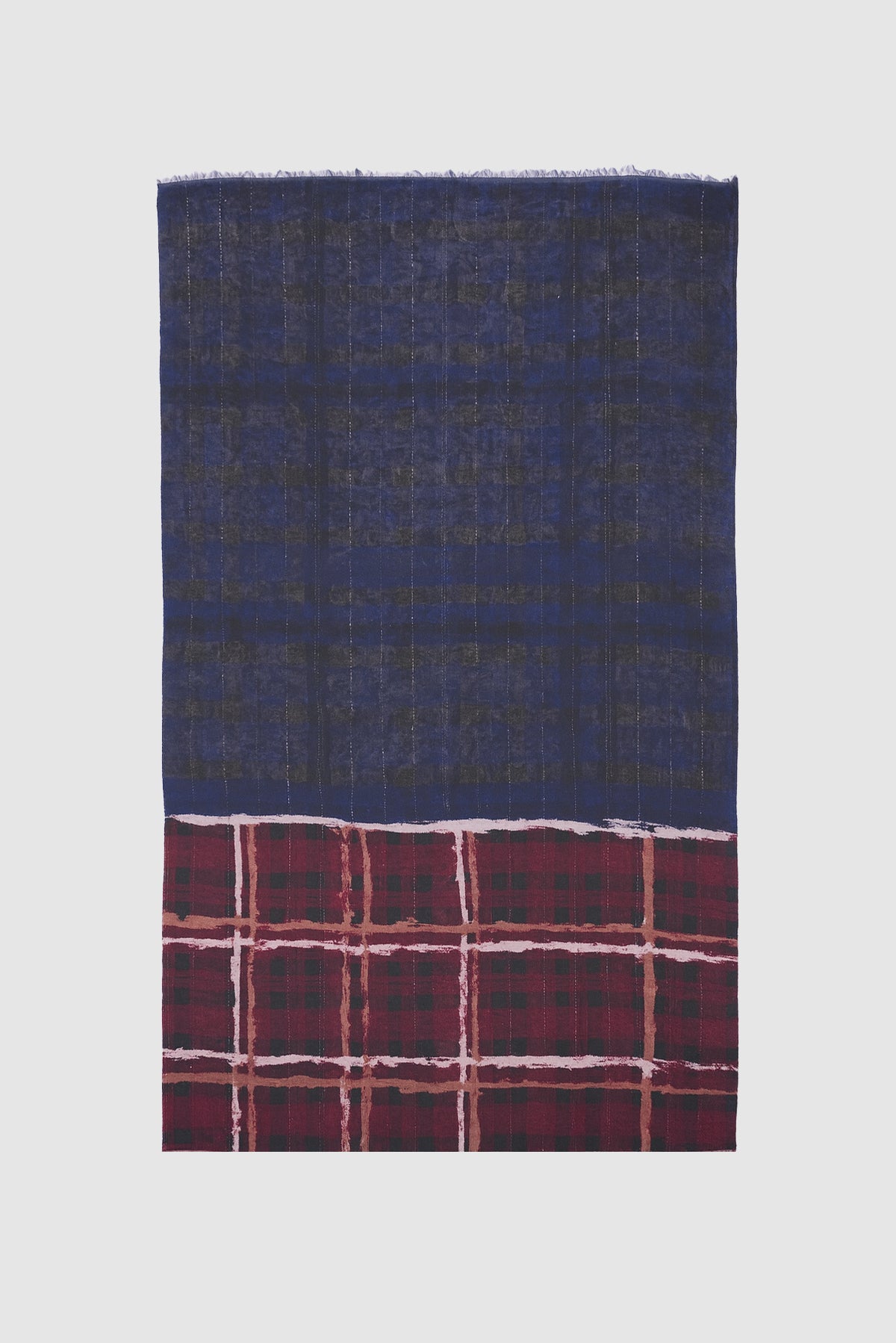 Abstract plaid print scarf