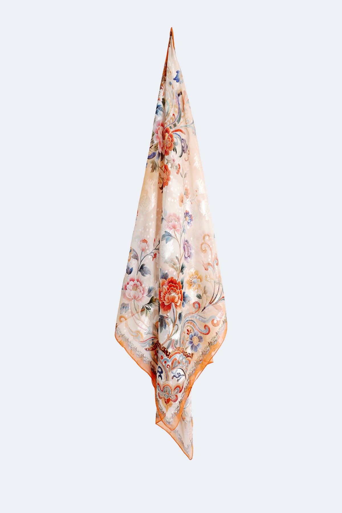 L'écharpe à motif floral jacquard