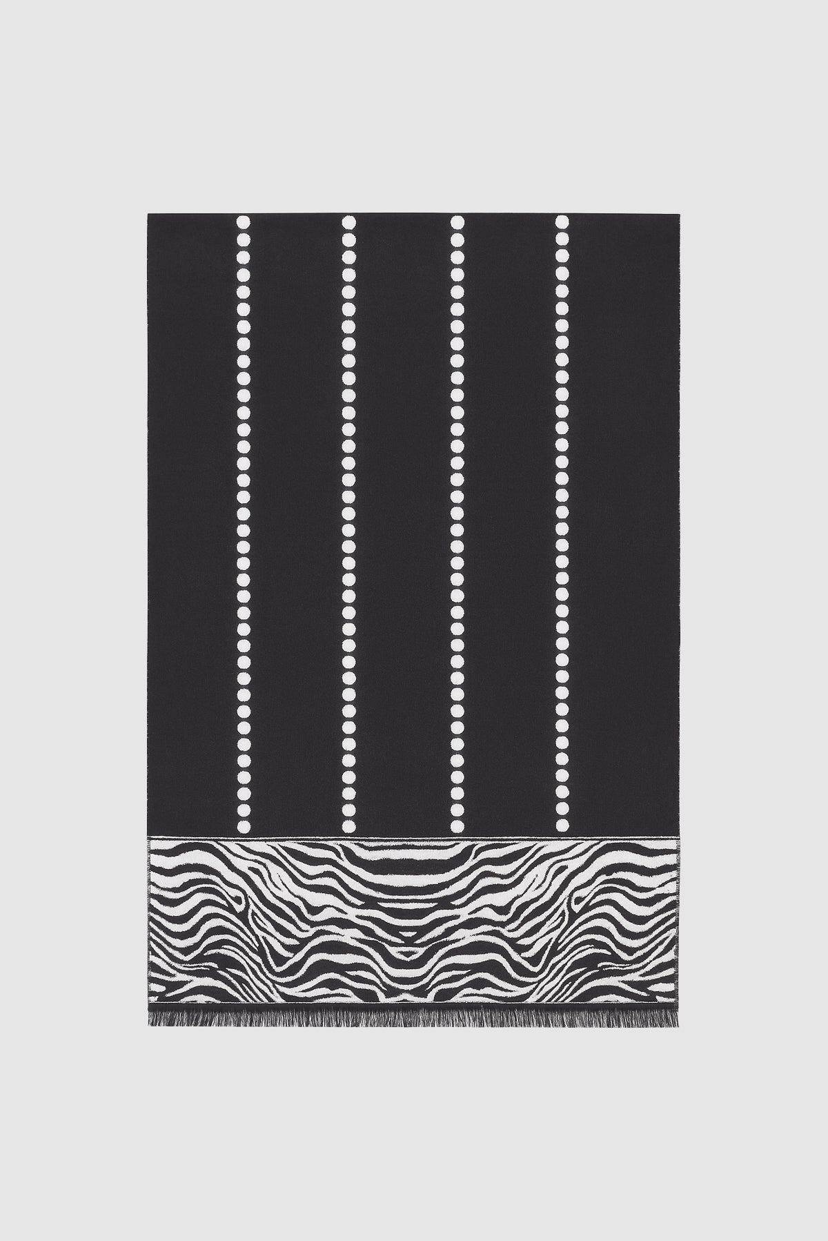 Dot lines with zebra border print scarf