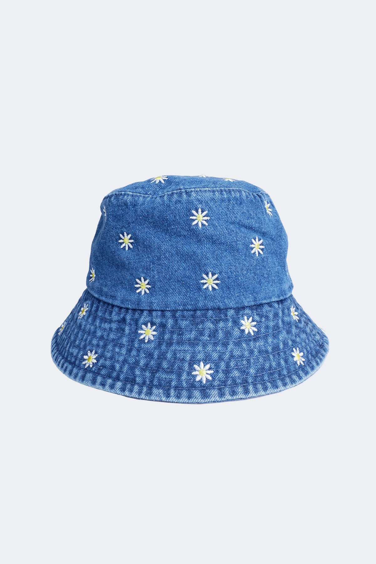 Embroidered daisy bucket hat