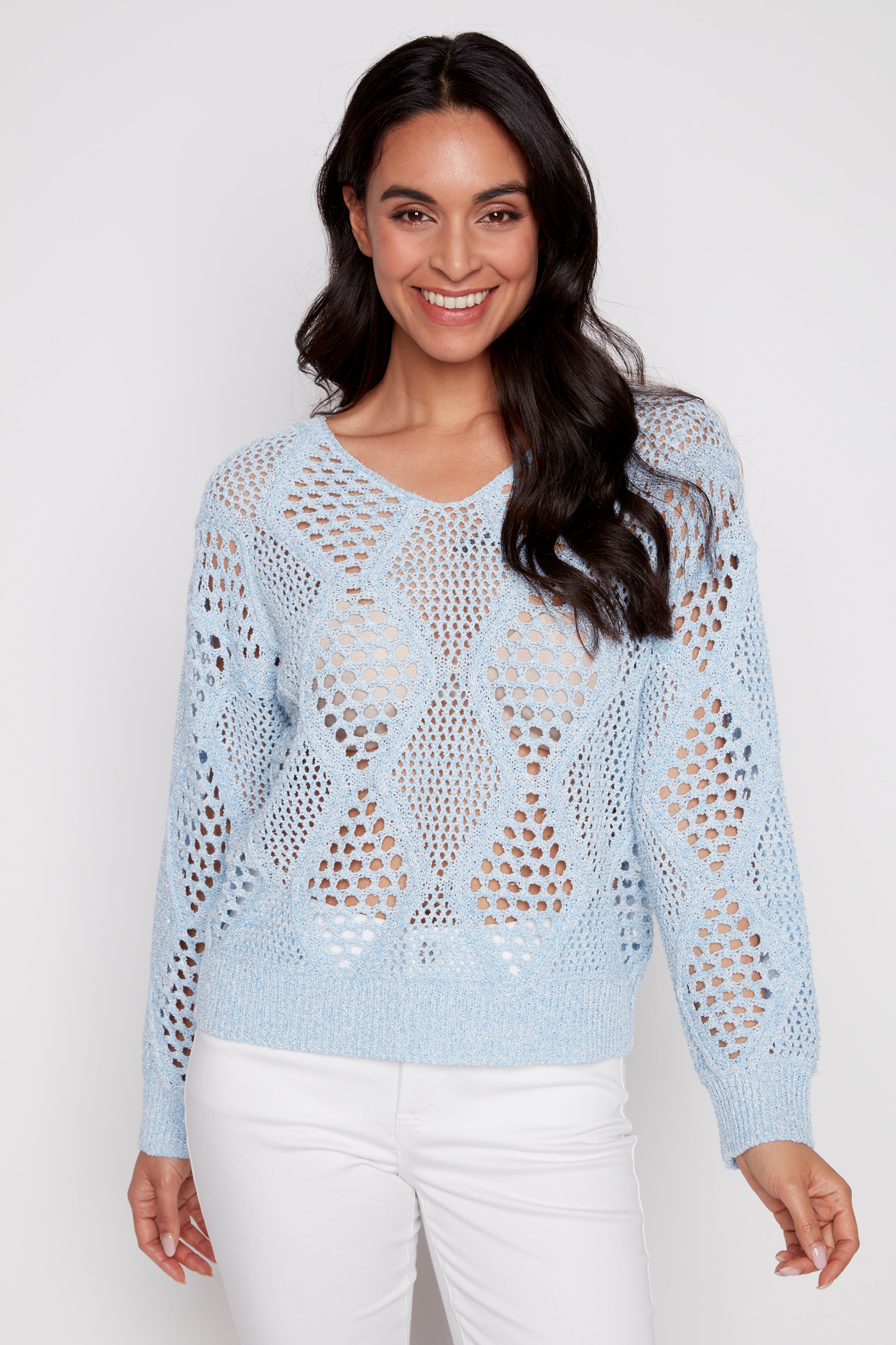 Le pull col v au crochet