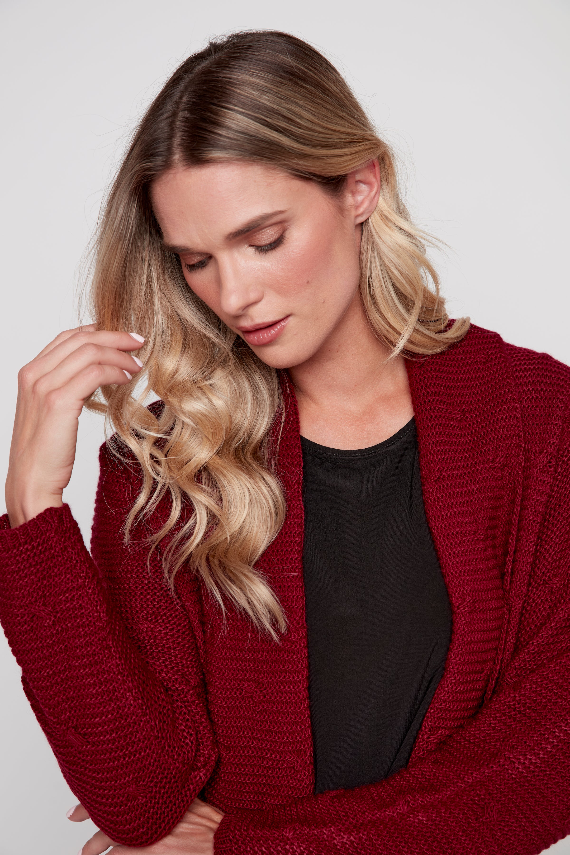 Judge collar sweater cardigan