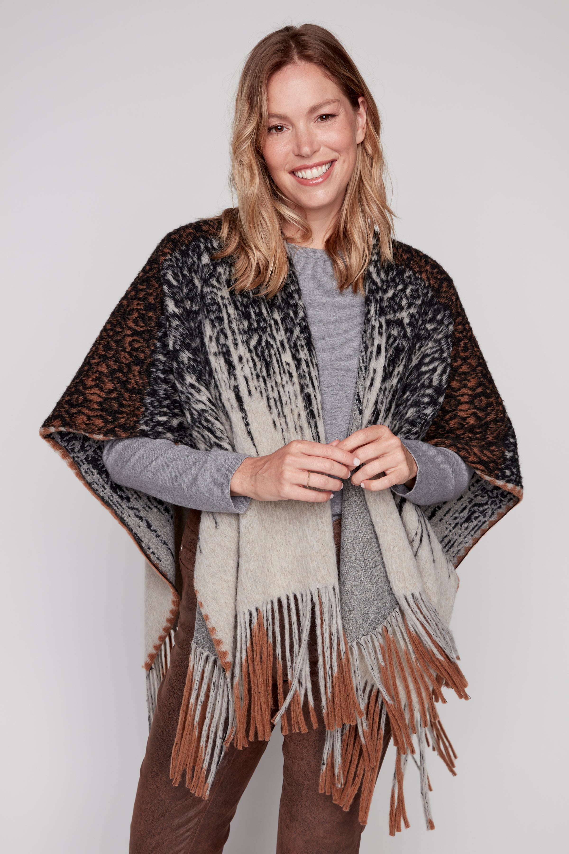 Boiled wool poncho