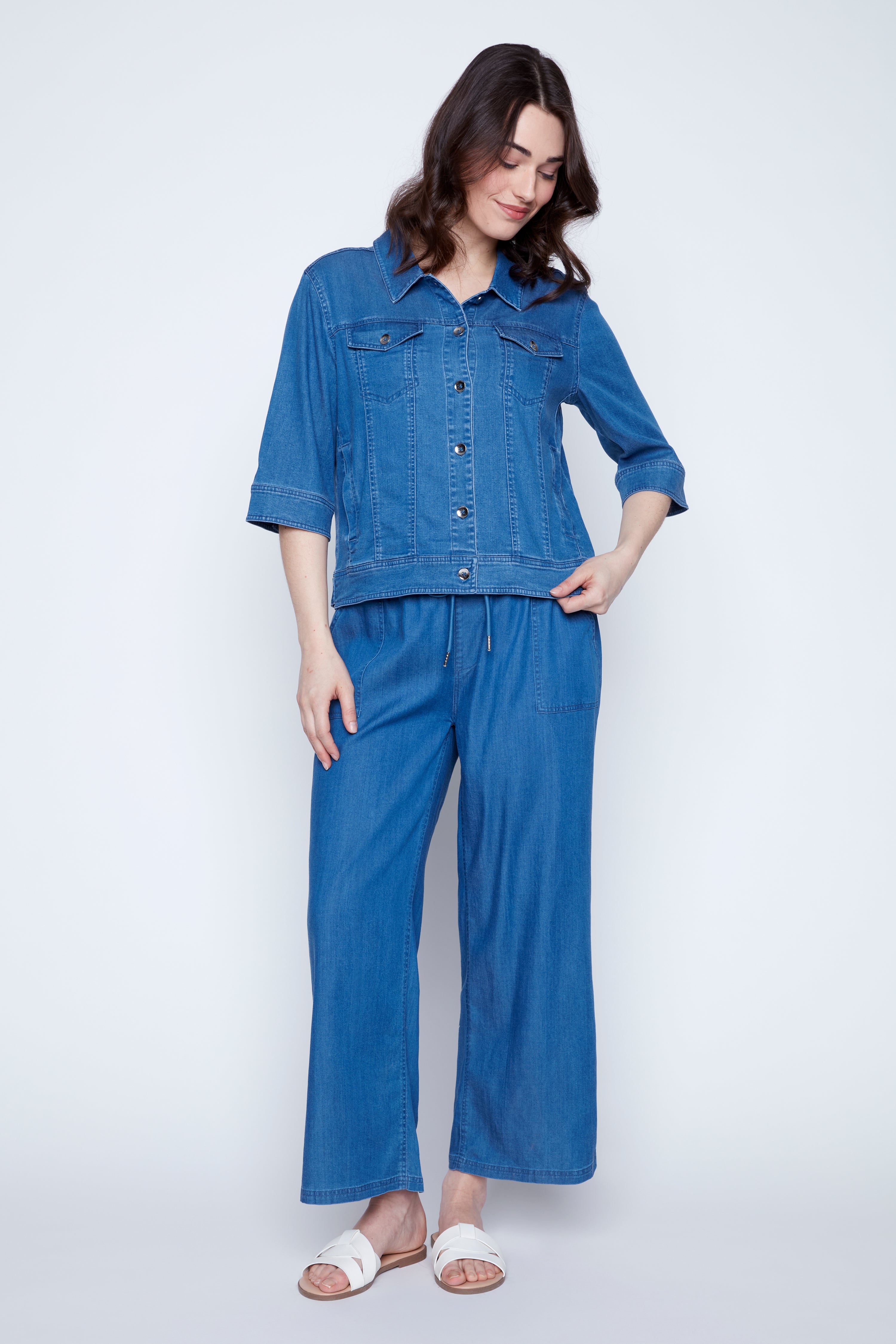 La veste en denim Tencel unie