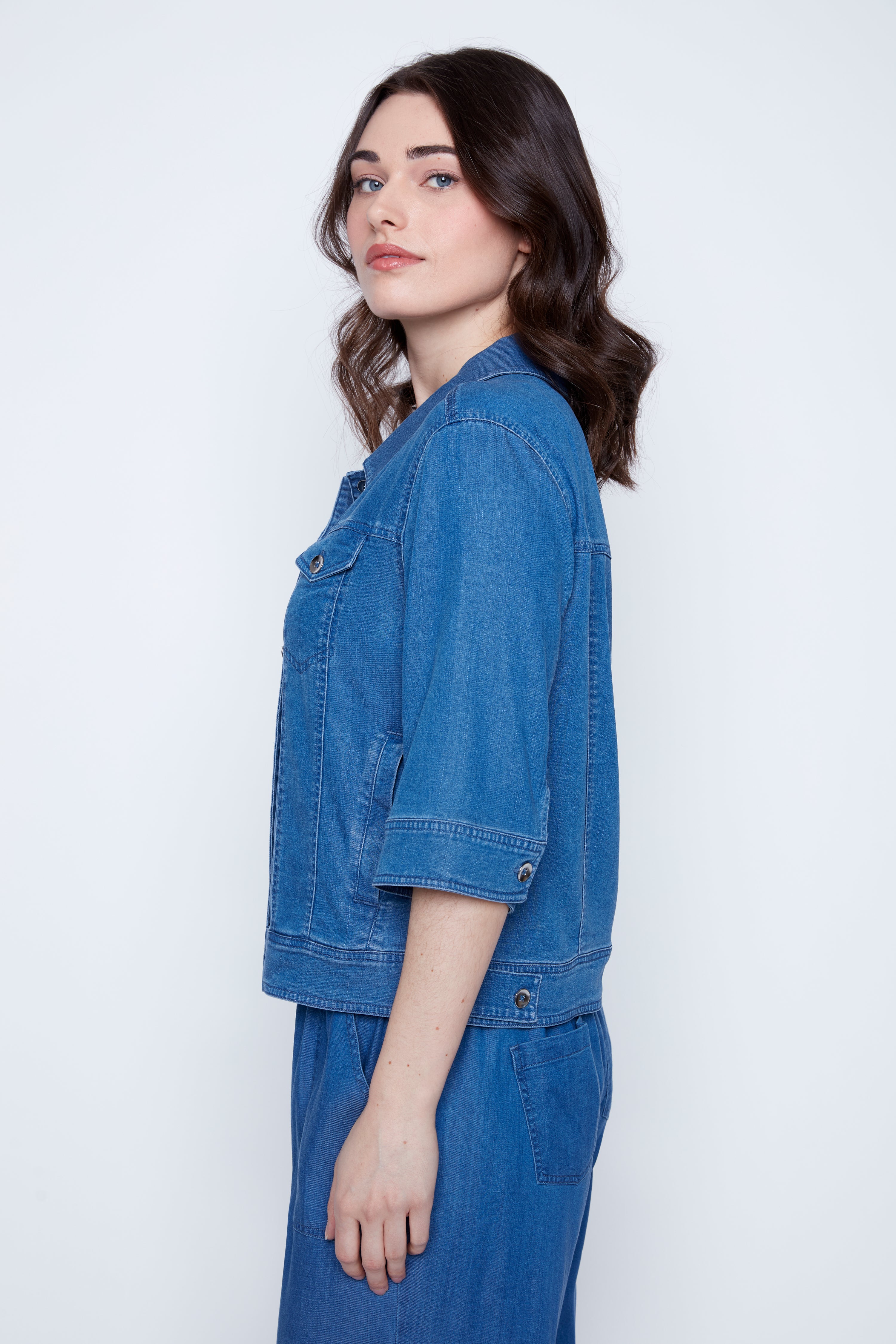 La veste en denim Tencel unie