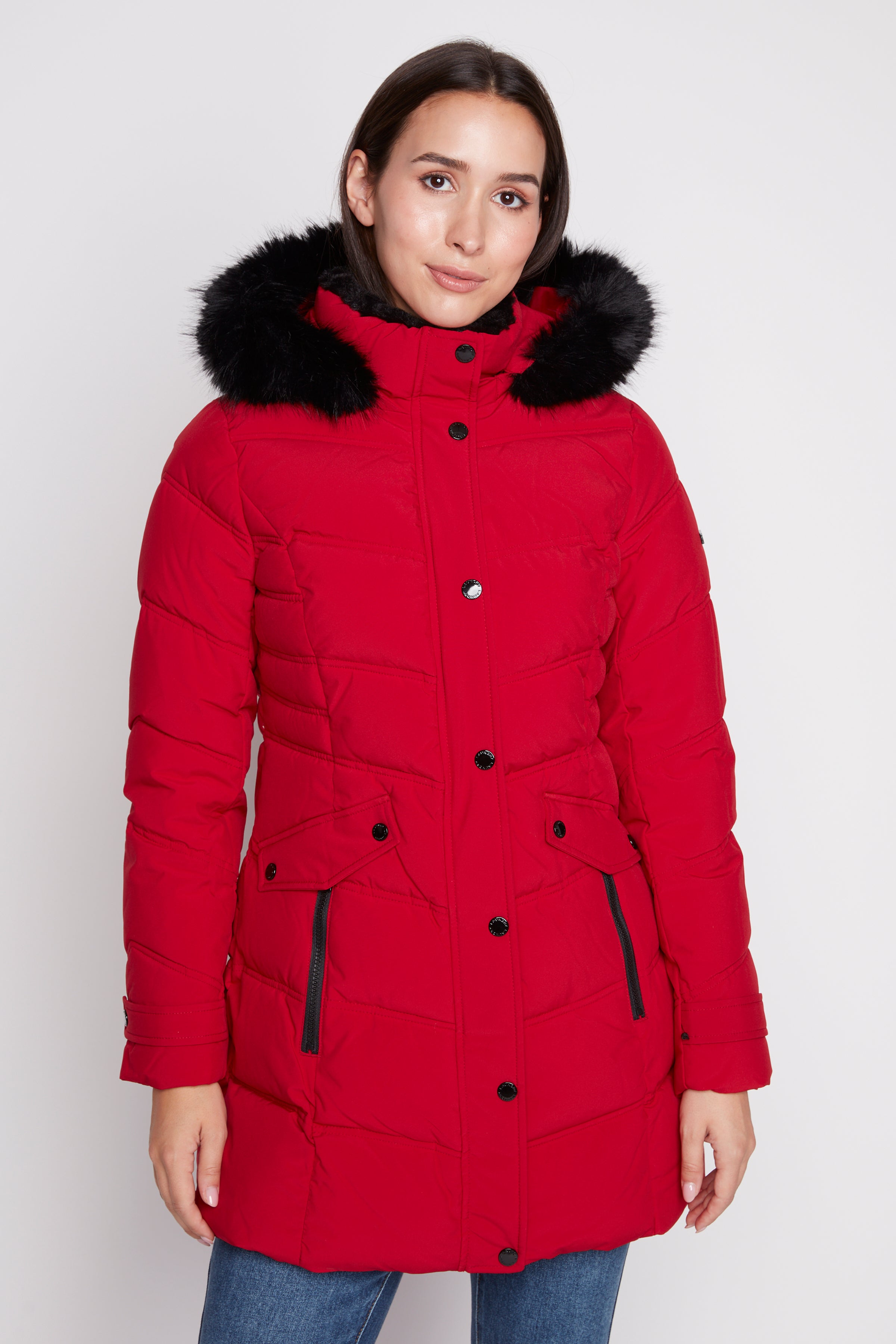 Red quilt jacket M RED