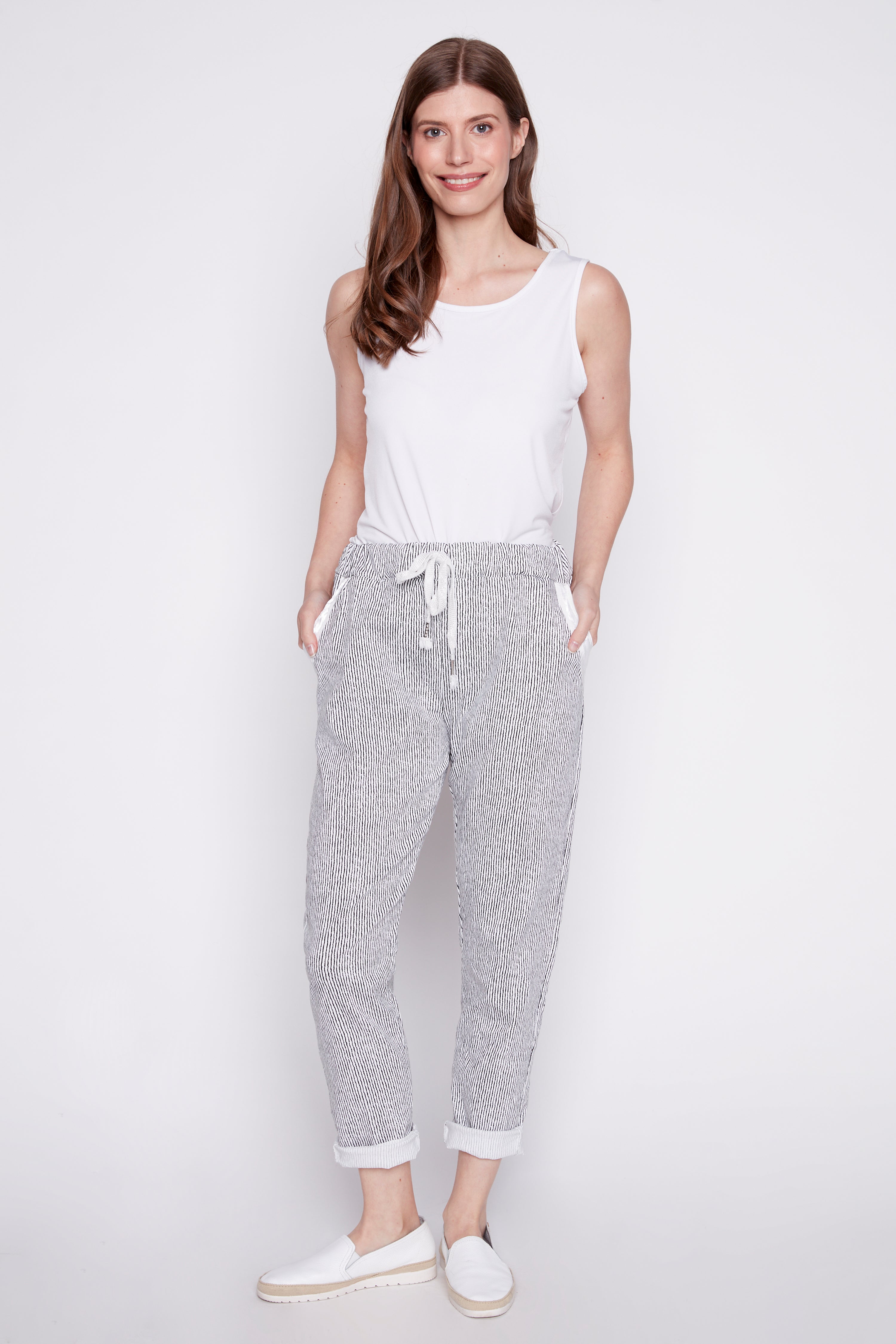 Printed crinkle pant