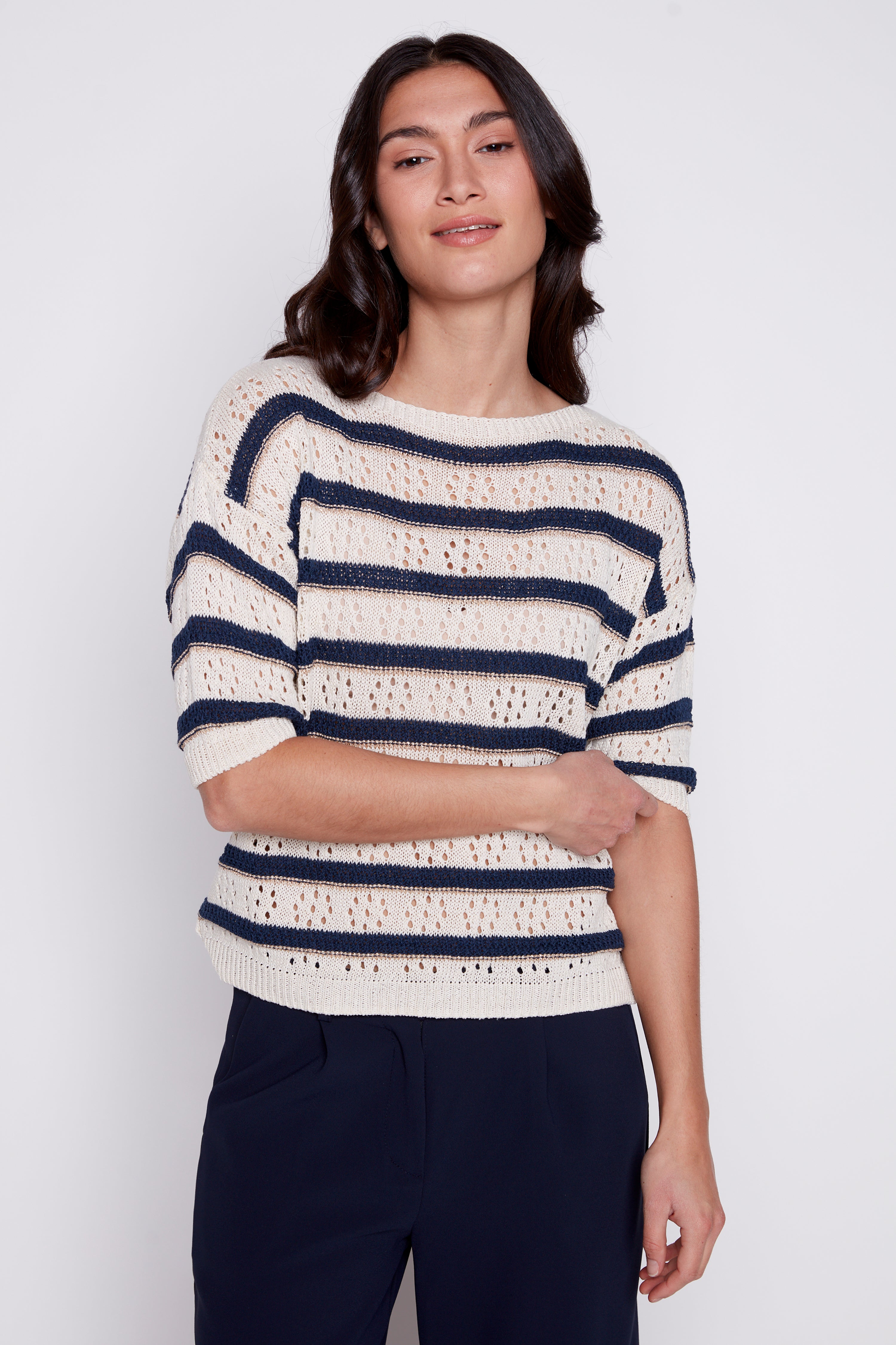 Stripe crochet sweater