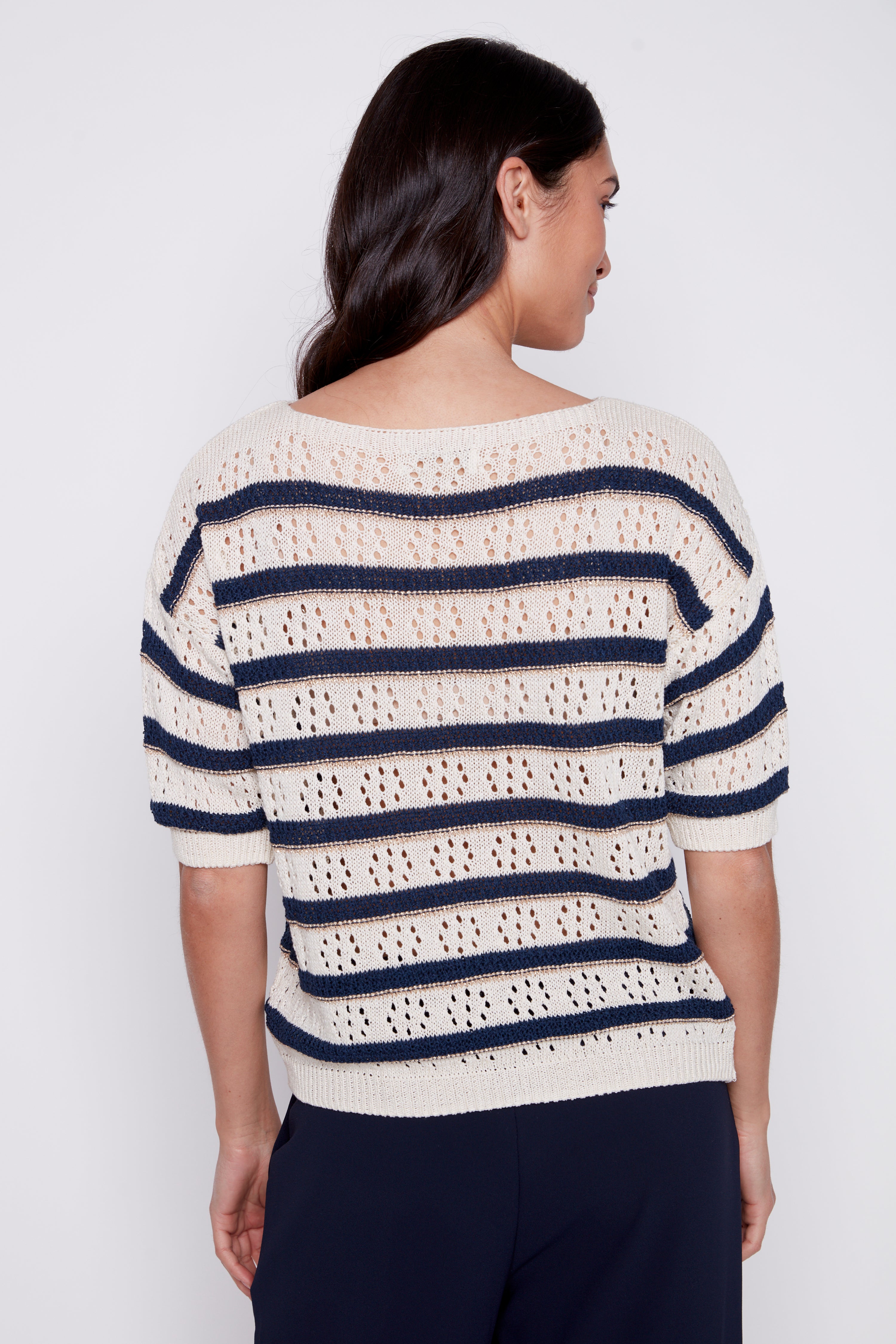 Stripe crochet sweater