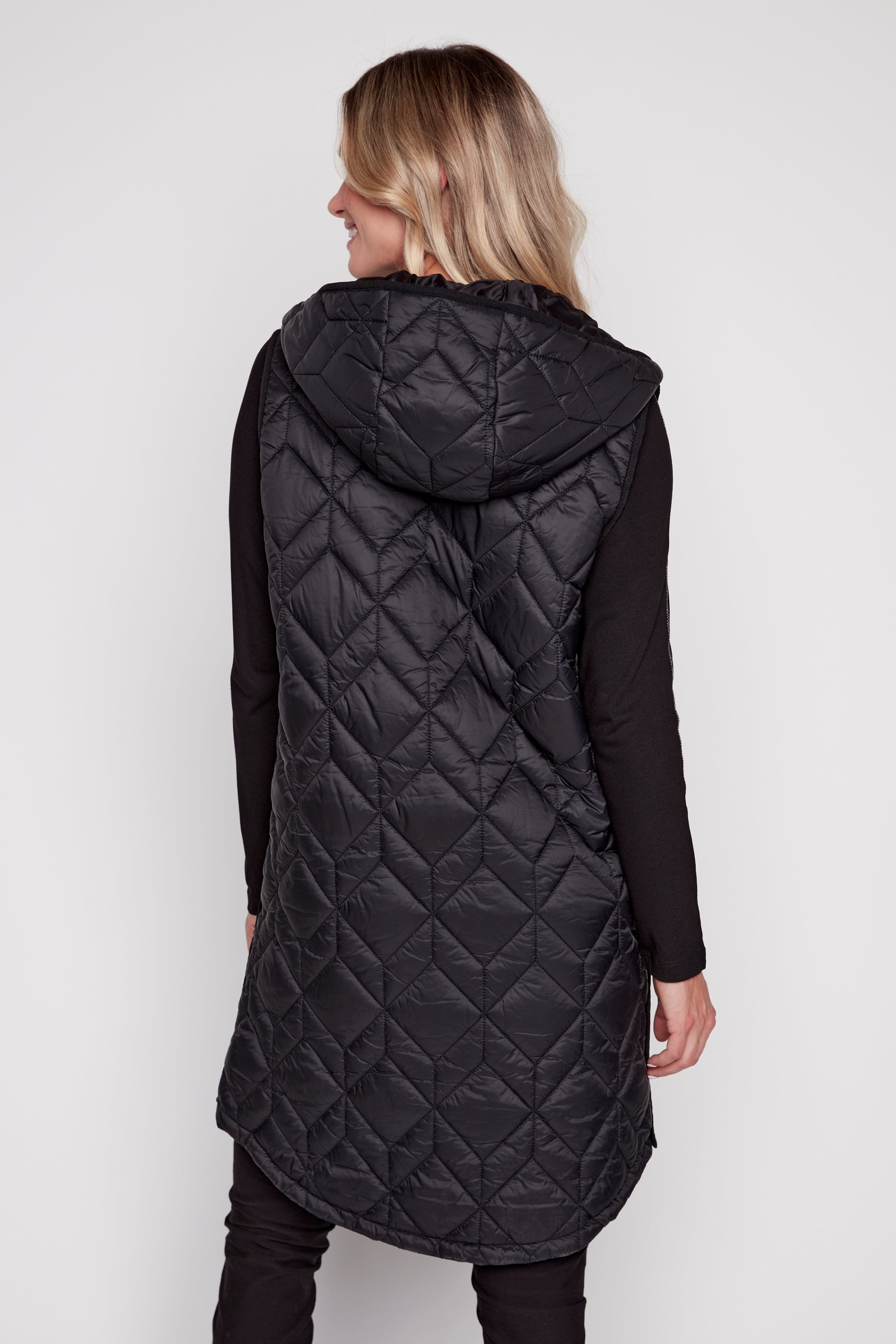 Zip front quilted vest