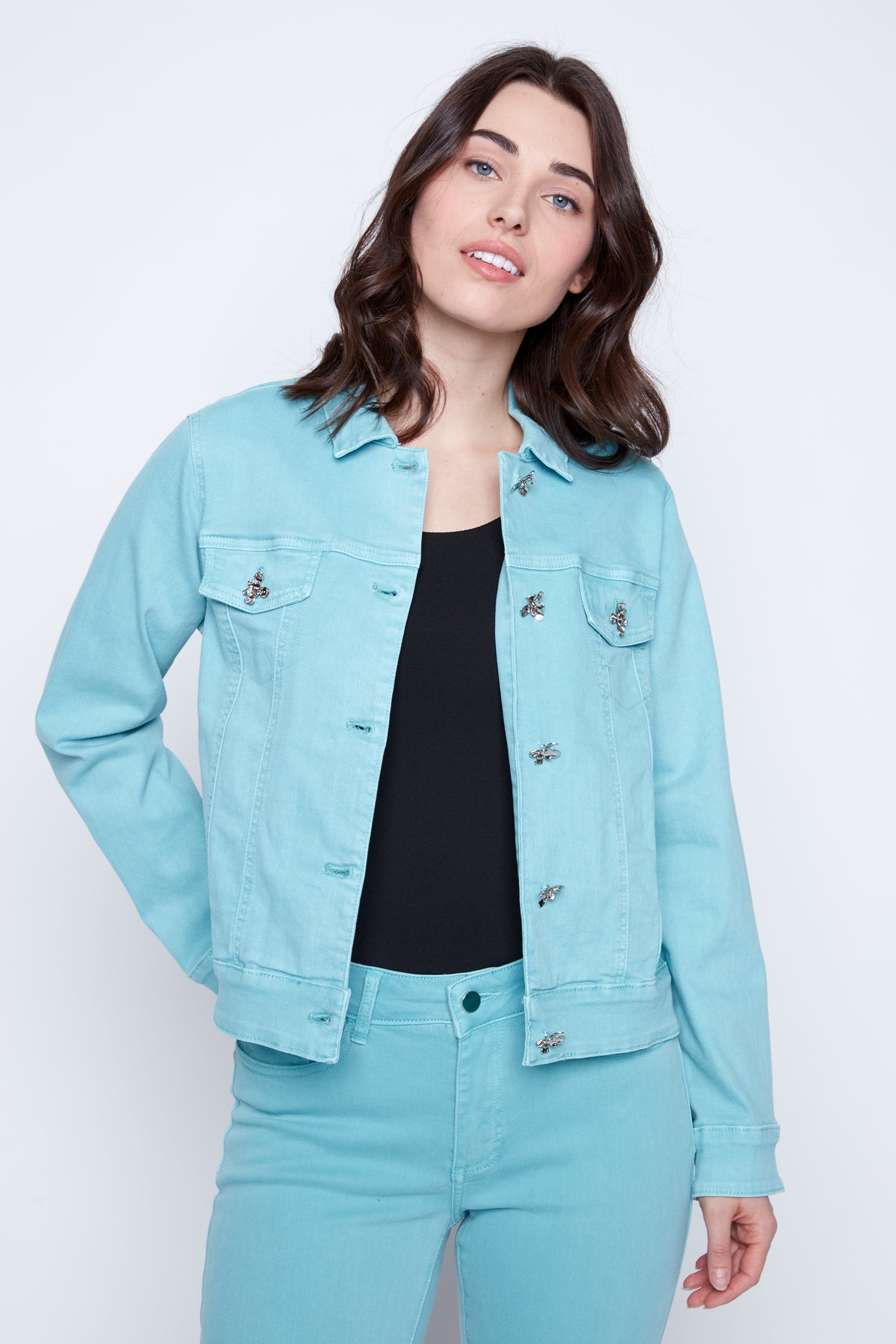 Colored denim jacket