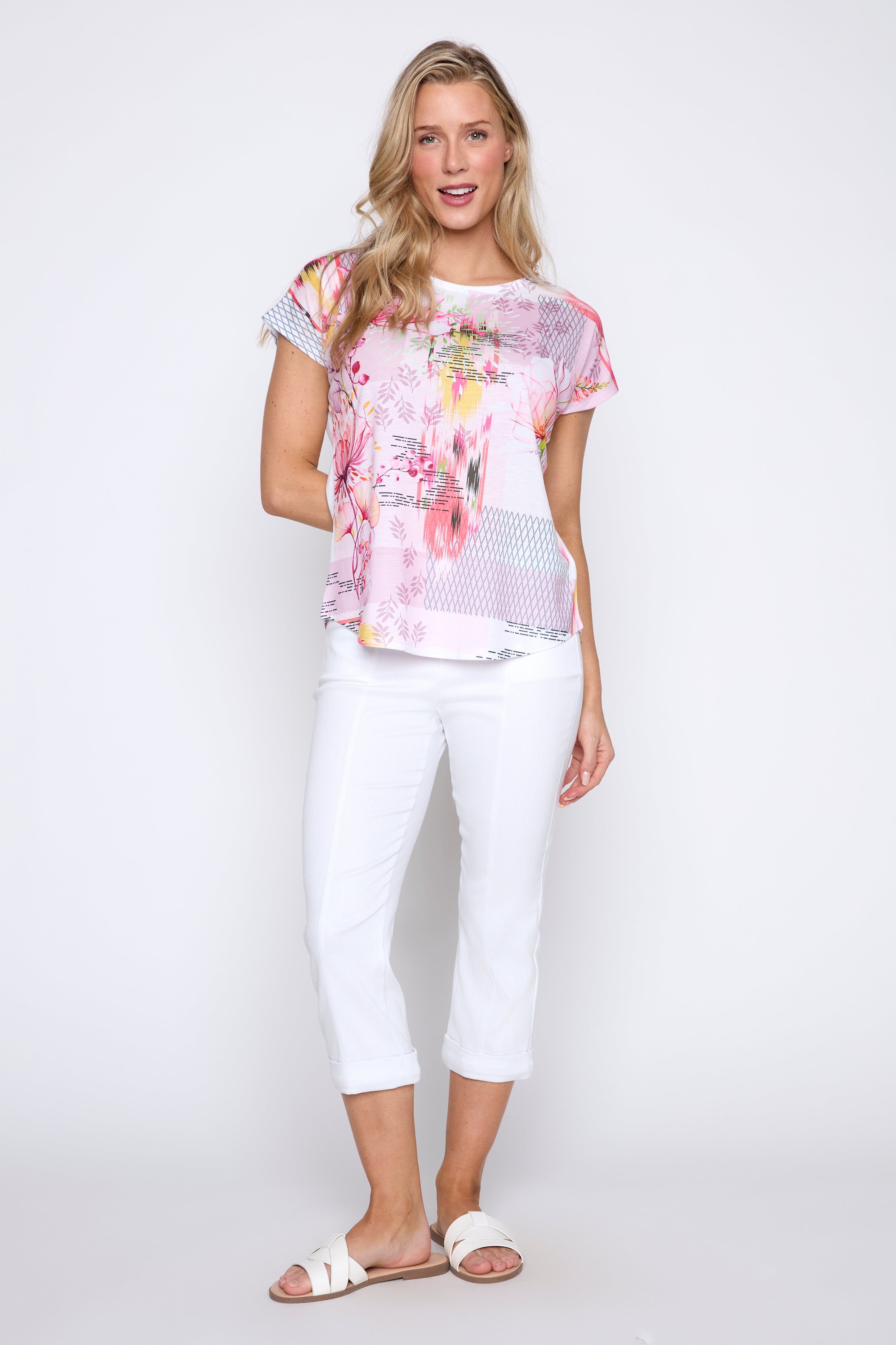Floral design t-shirt