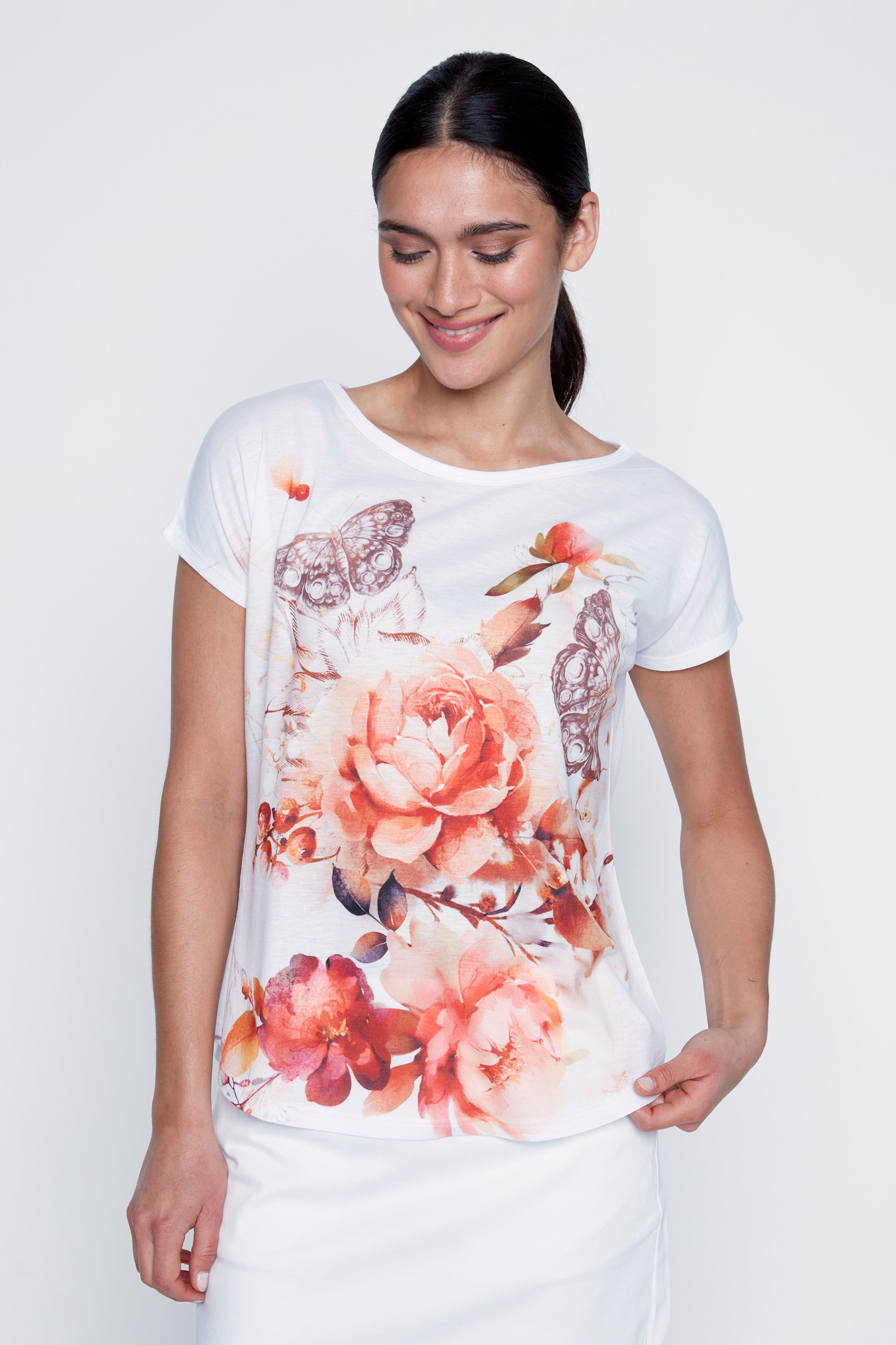 Spring bouquet print t-shirt