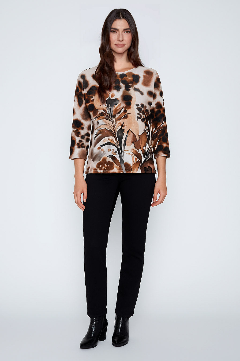 Animal print knit sweater