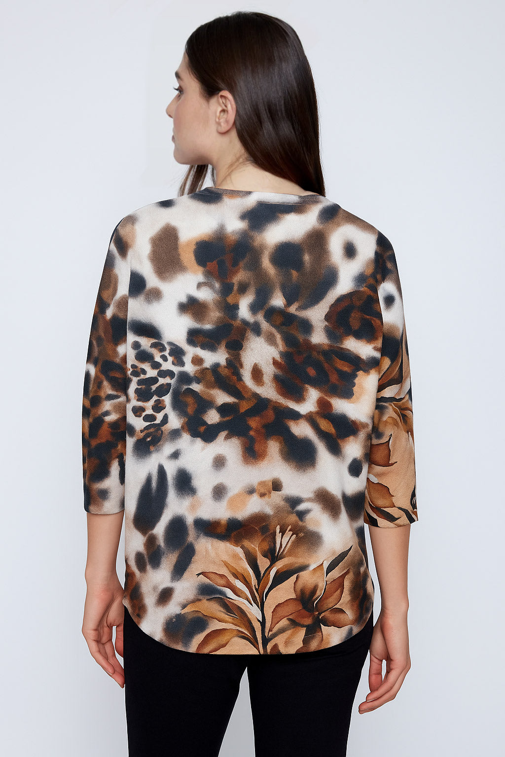 Animal print knit sweater