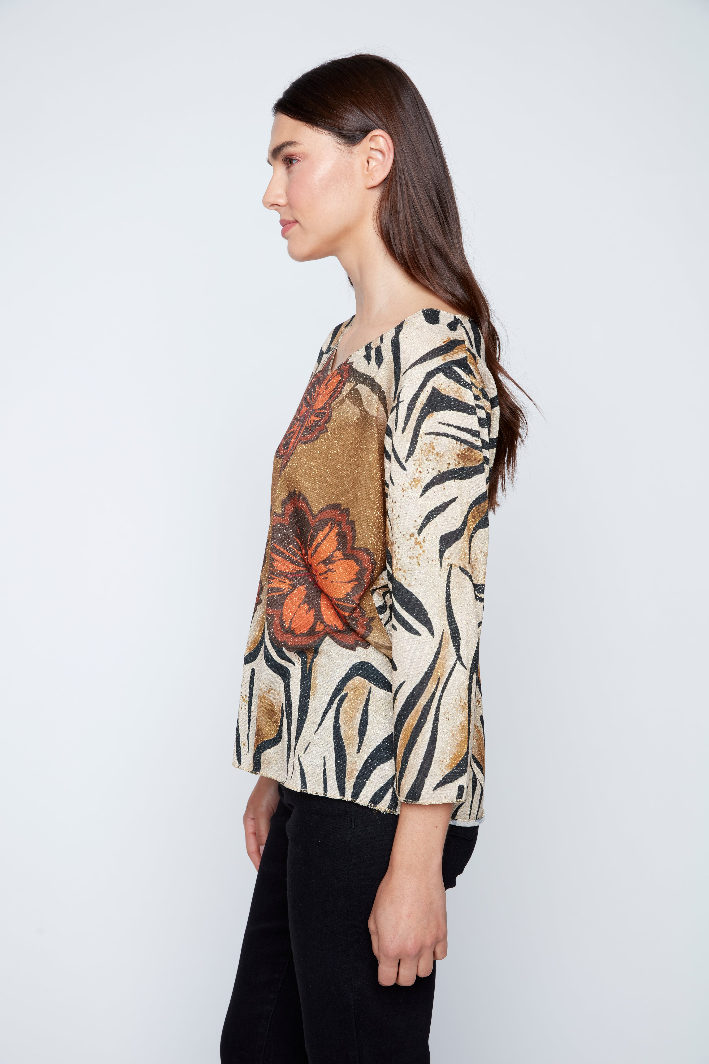 Zebra bloom print sweater